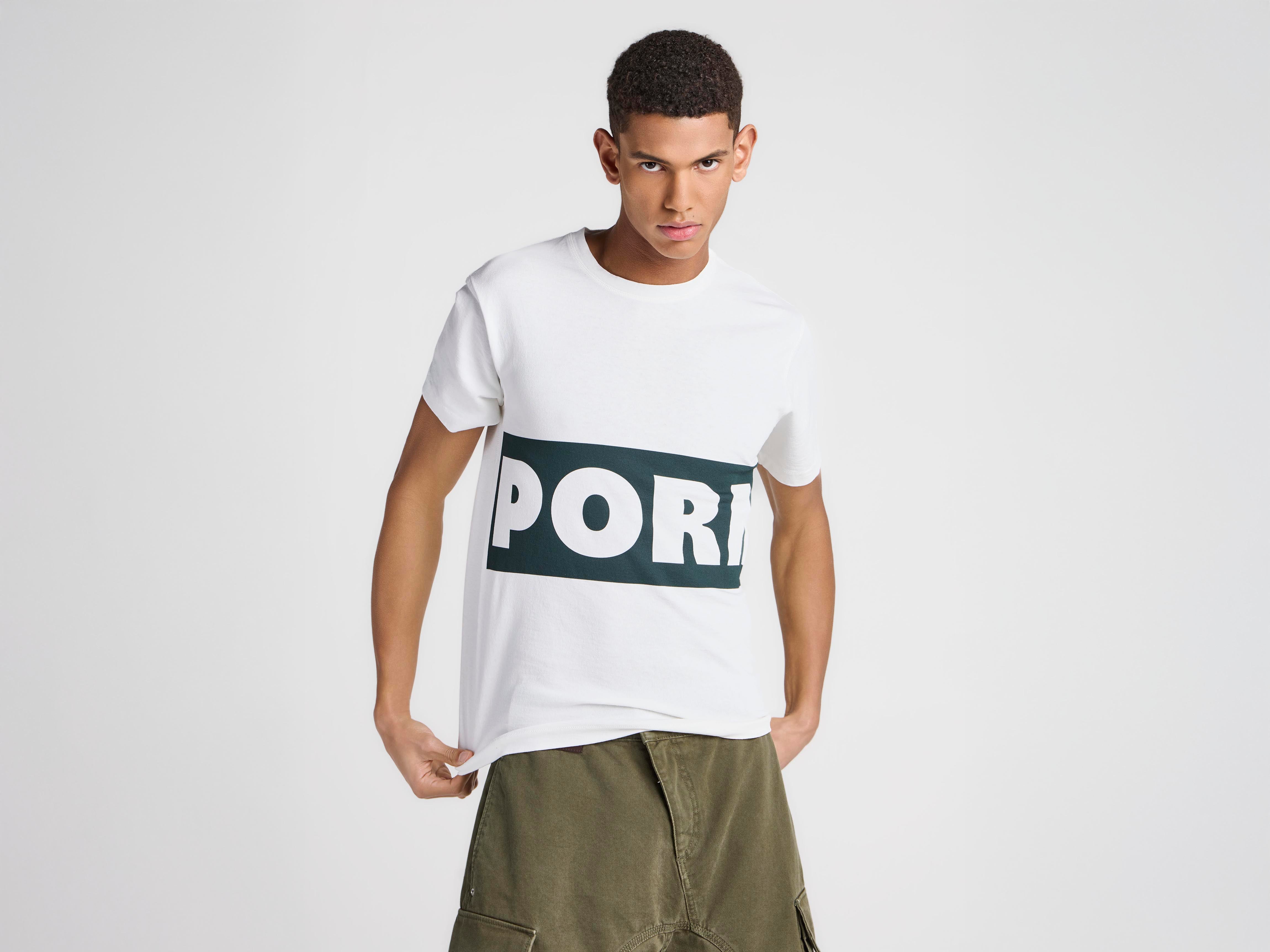 J.W. Anderson Porn T-Shirt Herren Weiß Grün Baumwolle