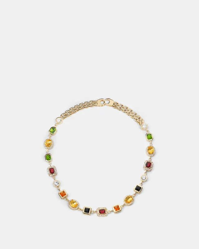 Nodaleto Gemma Choker Chain Halskette Messing Bunt