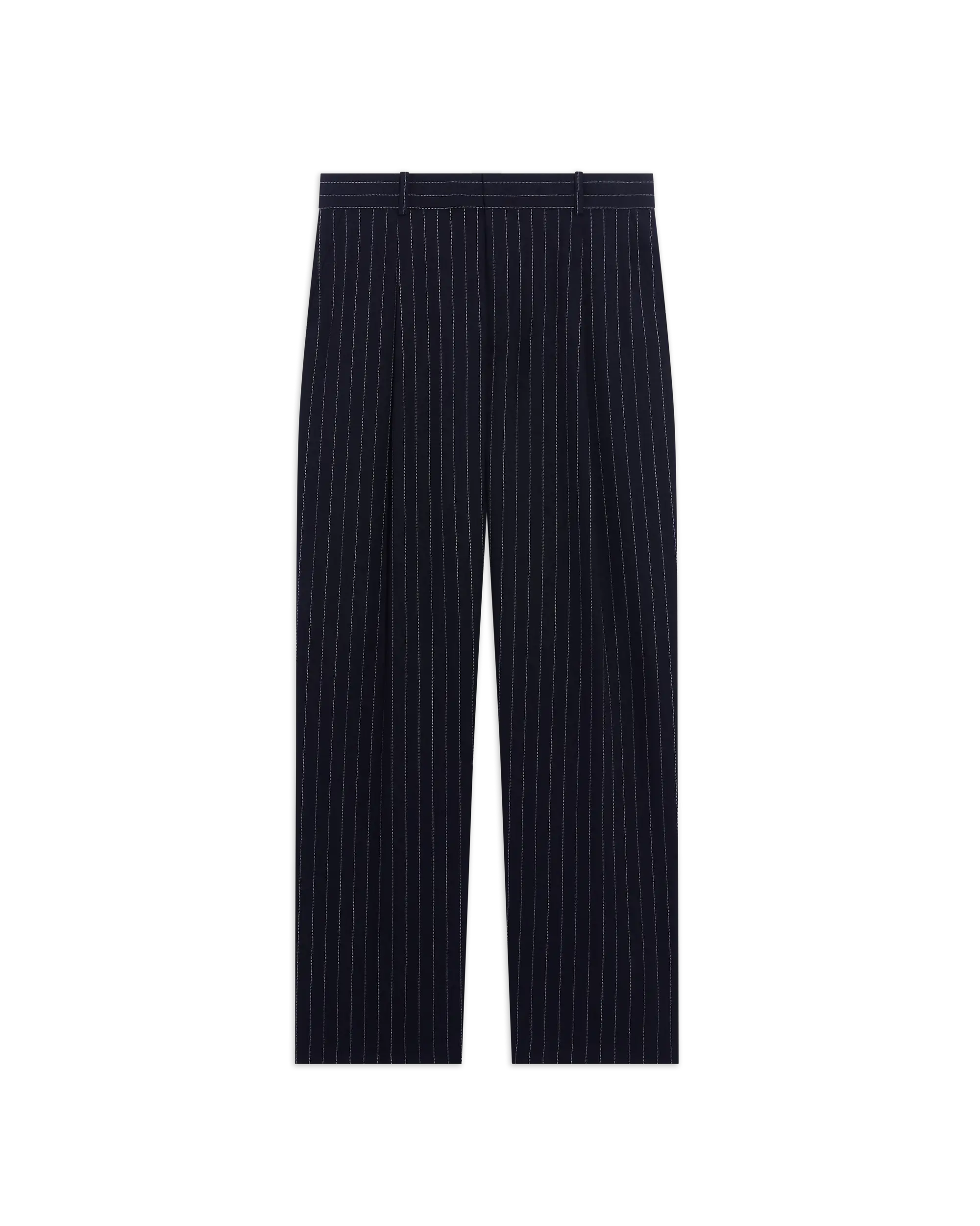 Drôle De Monsieur Striped Single Pleat Hose Navy Wolle