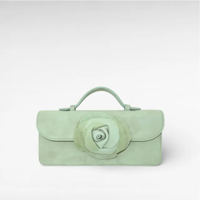 Gedebe Chelsea Medium Clutch Wildleder Blume