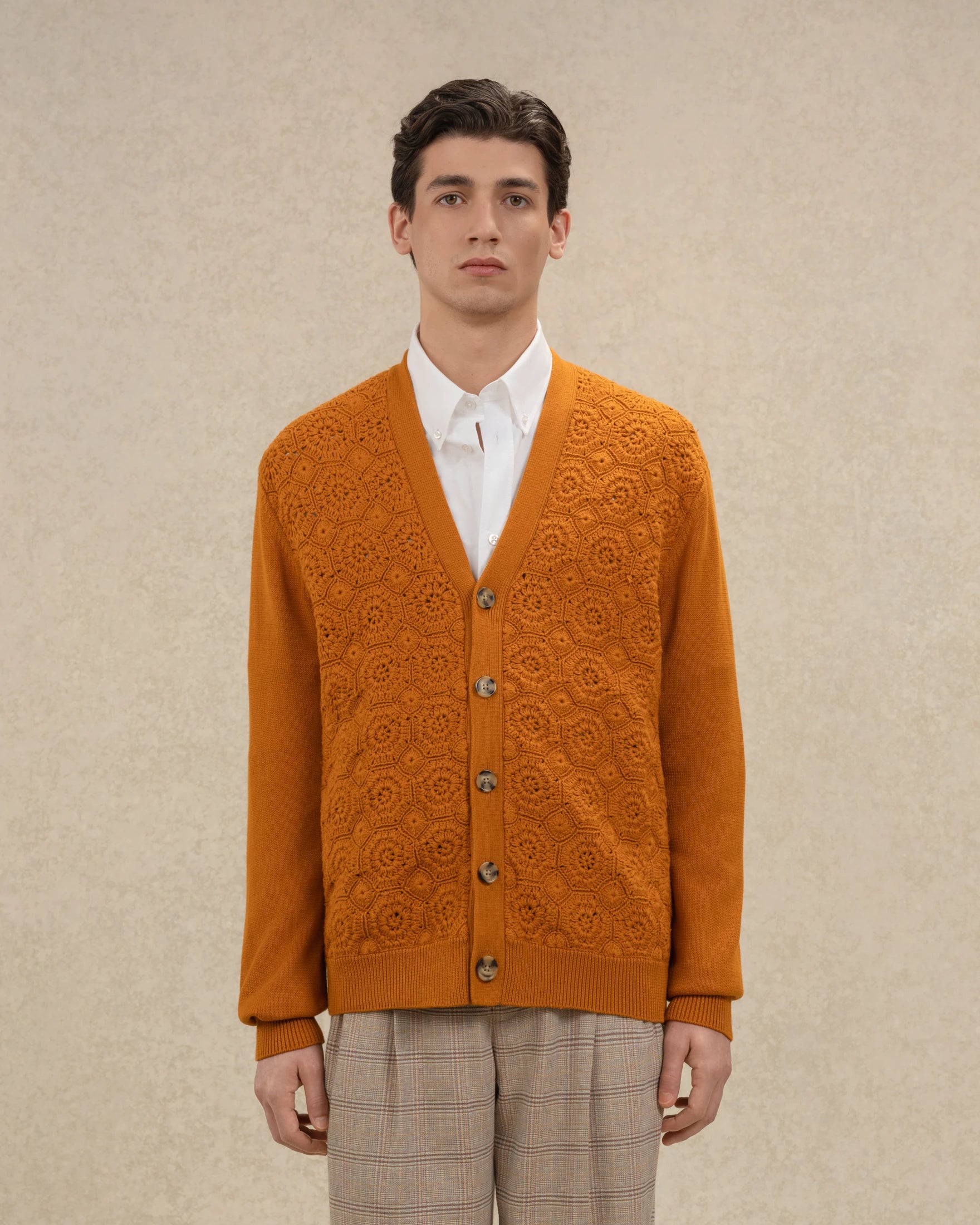 Drôle De Monsieur Maille Cardigan dunkelorange Baumwolle