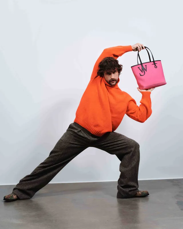J.W.Anderson Anchor Tote Small pink Canvas Leder Henkel