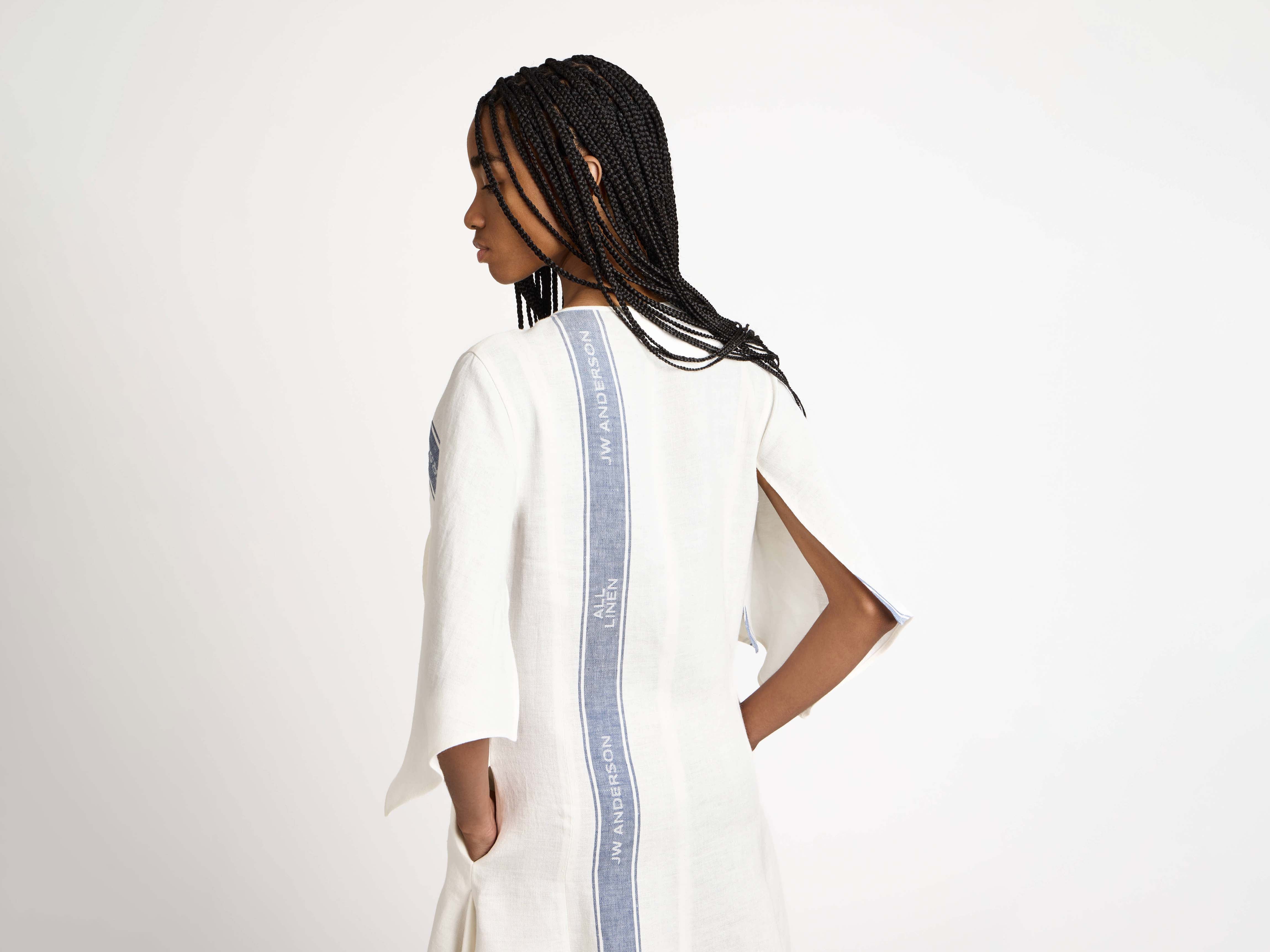 J.W. Anderson Dresses Draped Hem Dress Kleid Leinen blau