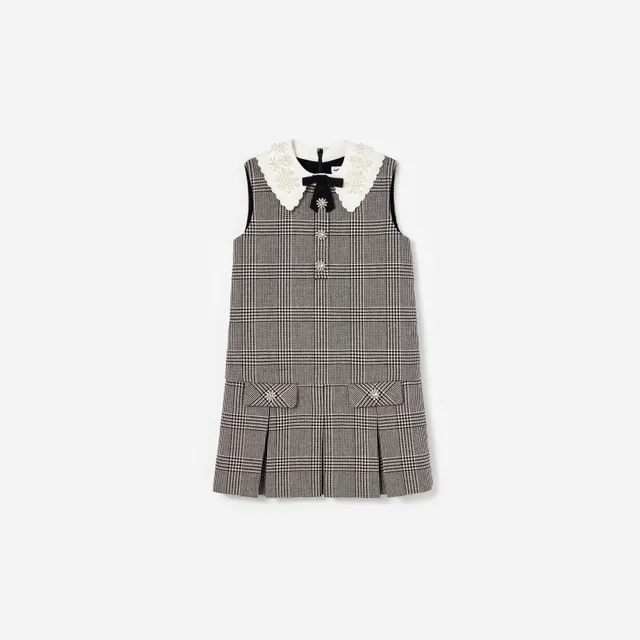 Self Portrait Black Check Kinderkleid Schwarz Kariert