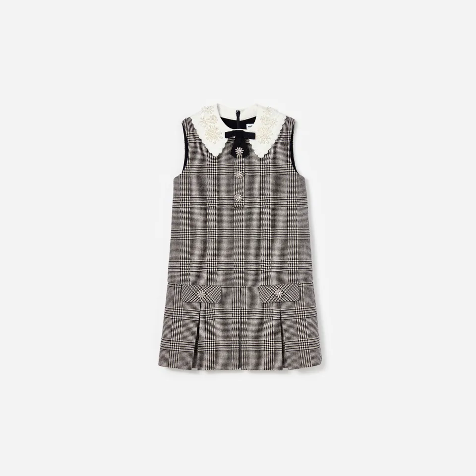 Self Portrait Black Check Kinderkleid Schwarz Kariert