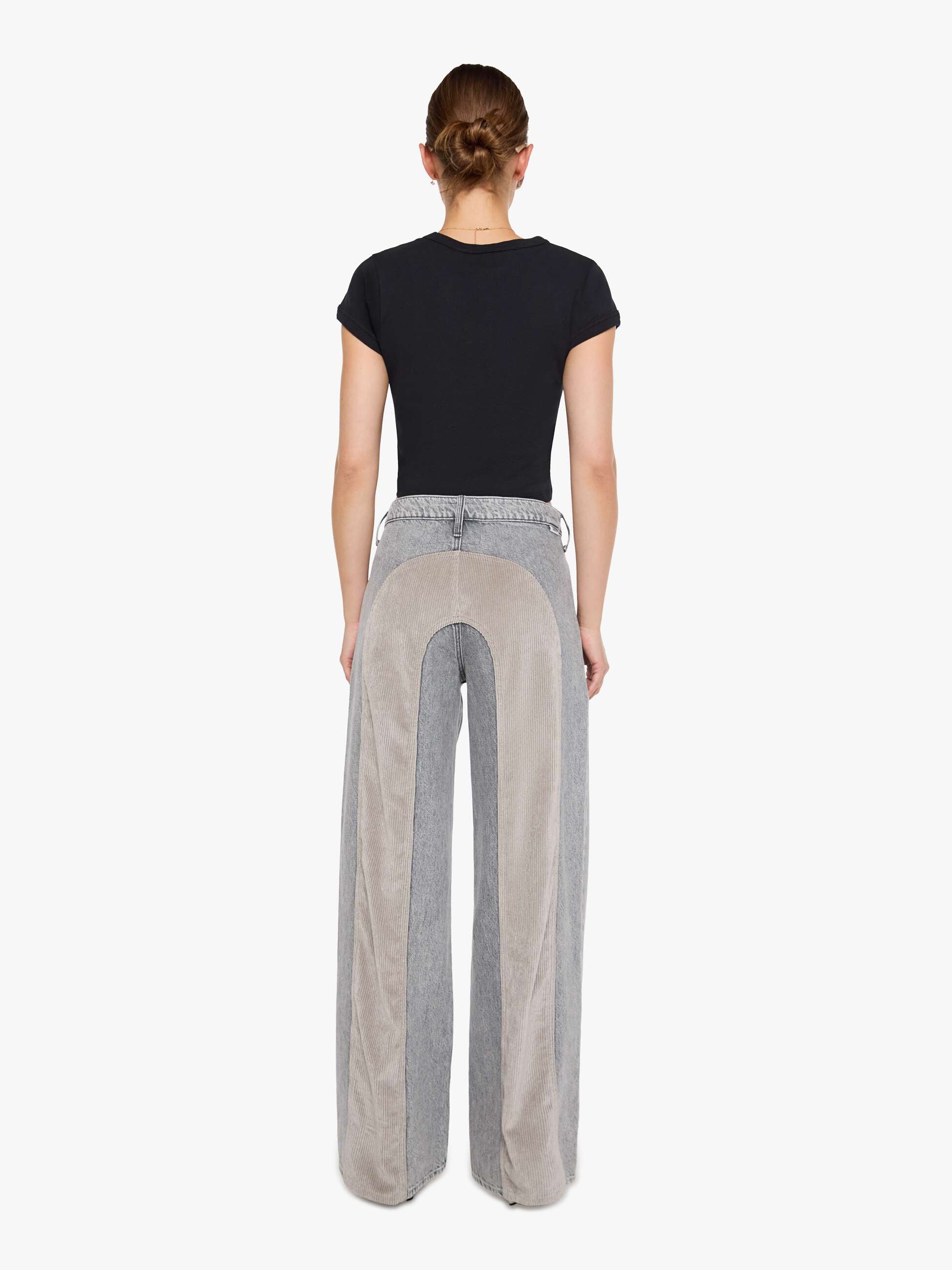 Mother Snacks Mix Jeans Rocky Road Grau Wide Leg