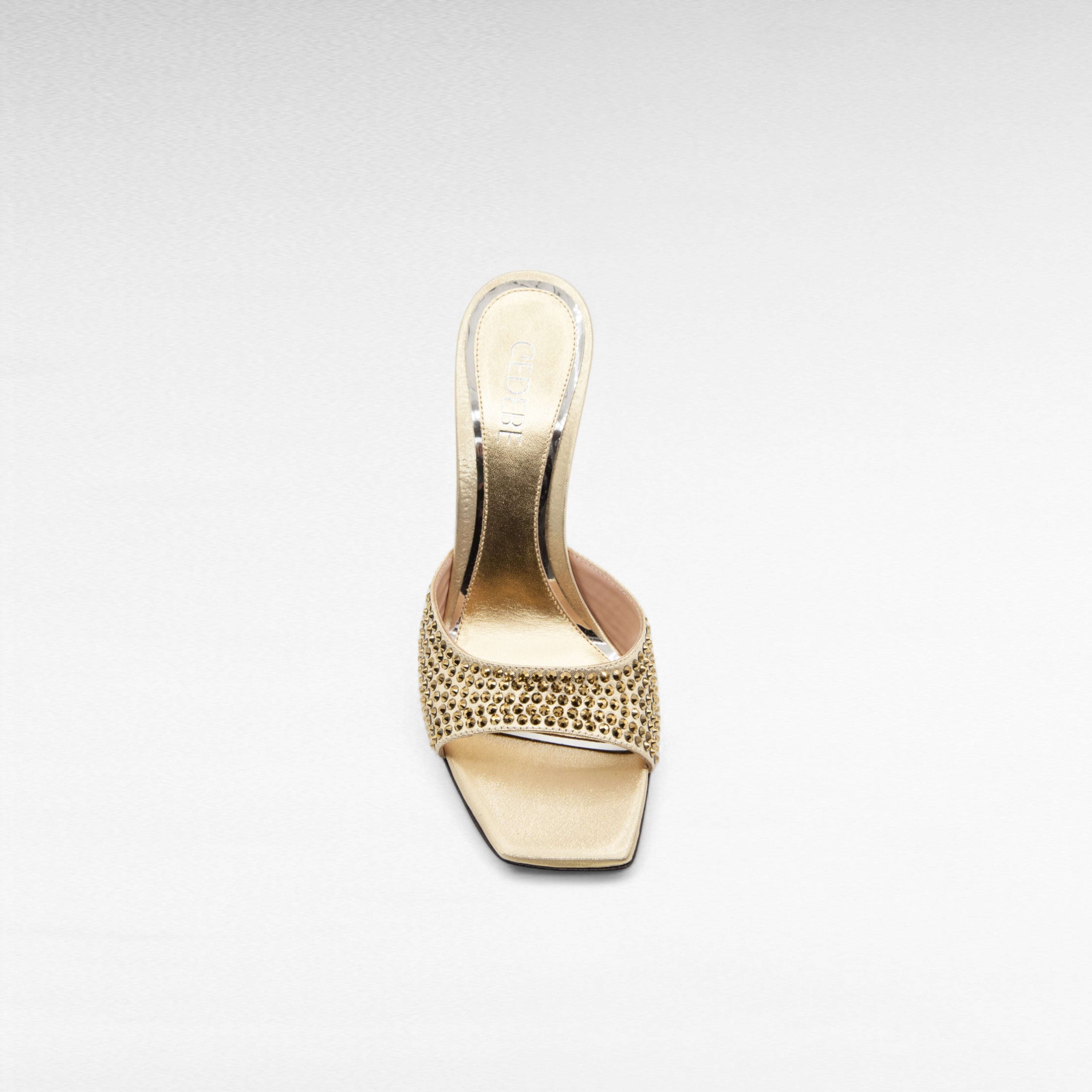 Gedebe Dita Mule Gold Mules 9,5 cm Strass