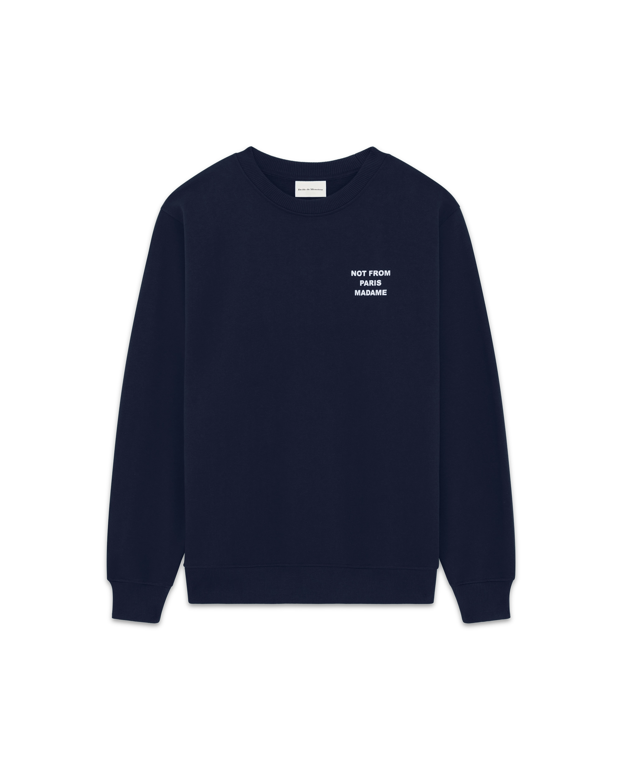 Drôle De Monsieur Slogan Sweatshirt Navy Baumwolle