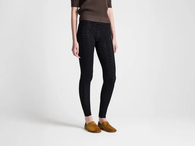 J.W.Anderson Knitwear Pointelle Strickleggings Schwarz Viskose
