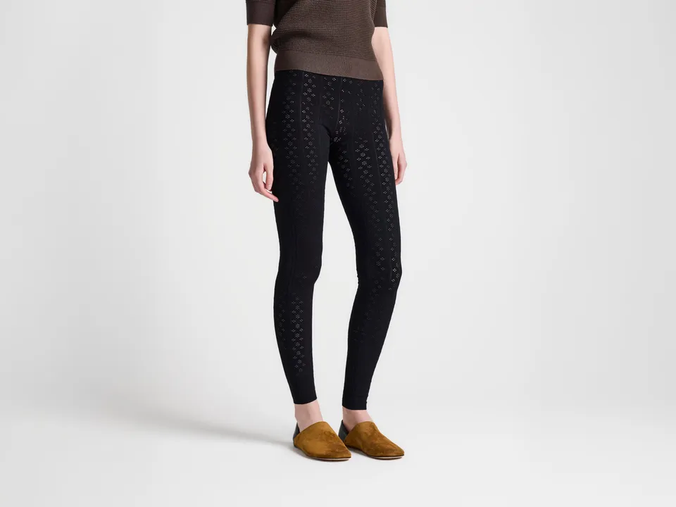 J.W.Anderson Knitwear Pointelle Strickleggings Schwarz Viskose