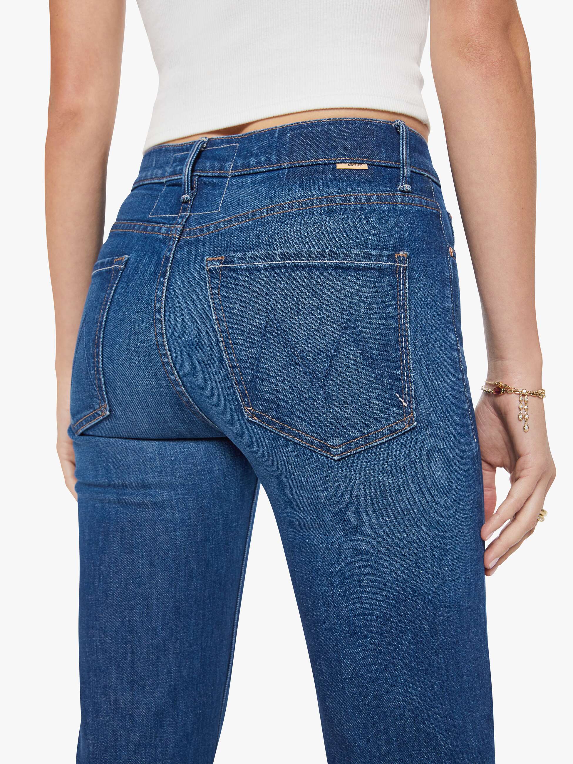 Mother The Kick It Jeans Made In The Shade dunkelblau High Rise
