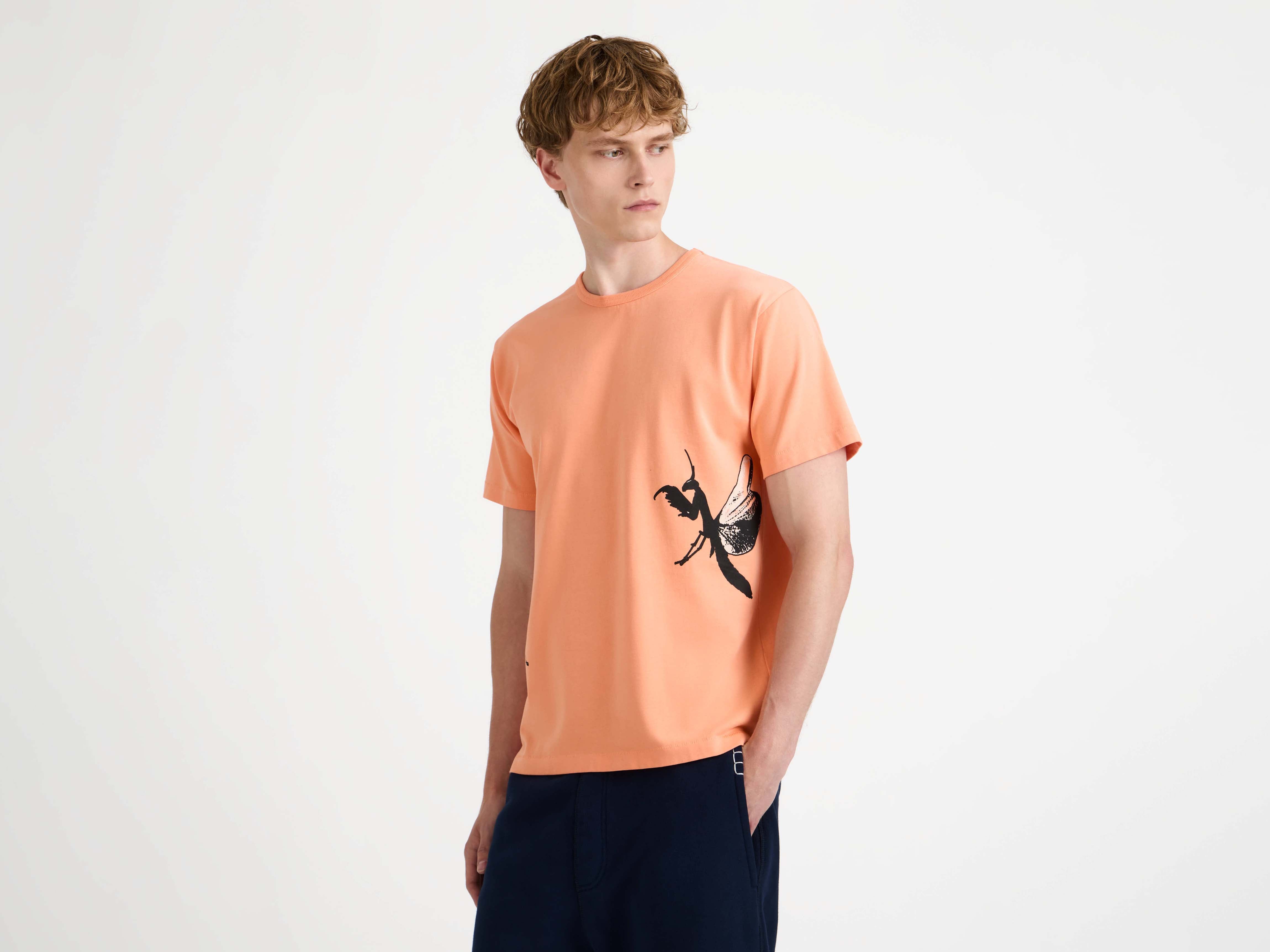 J.W. Anderson Praying Mantis T-Shirt Pfirsich Jersey Print