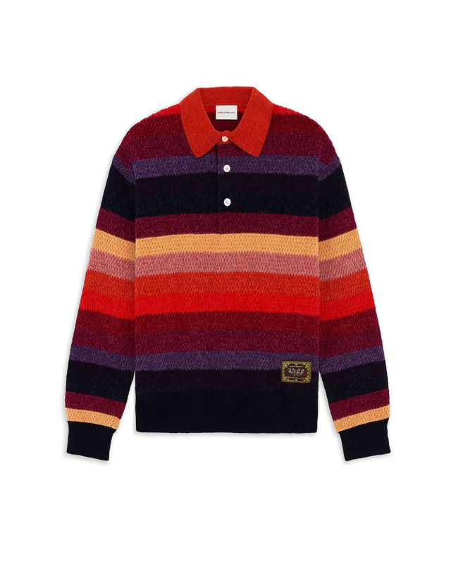 Drôle De Monsieur Chenille Strickpolo Streifen Bunt