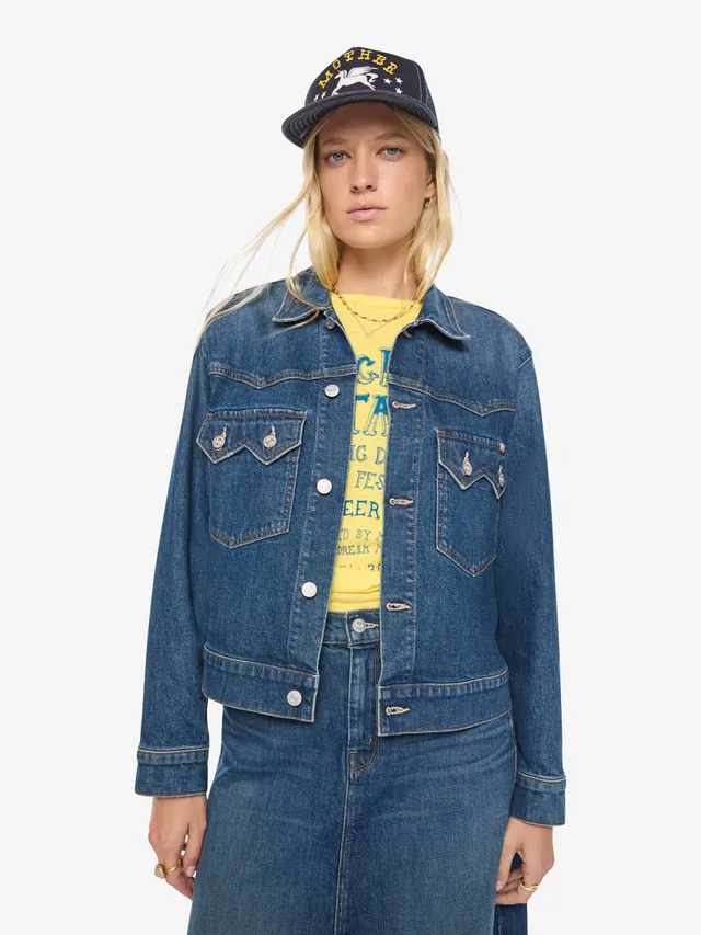 Mother Sawtooth Jeansjacke Bucka-Who Dunkelblau Denim