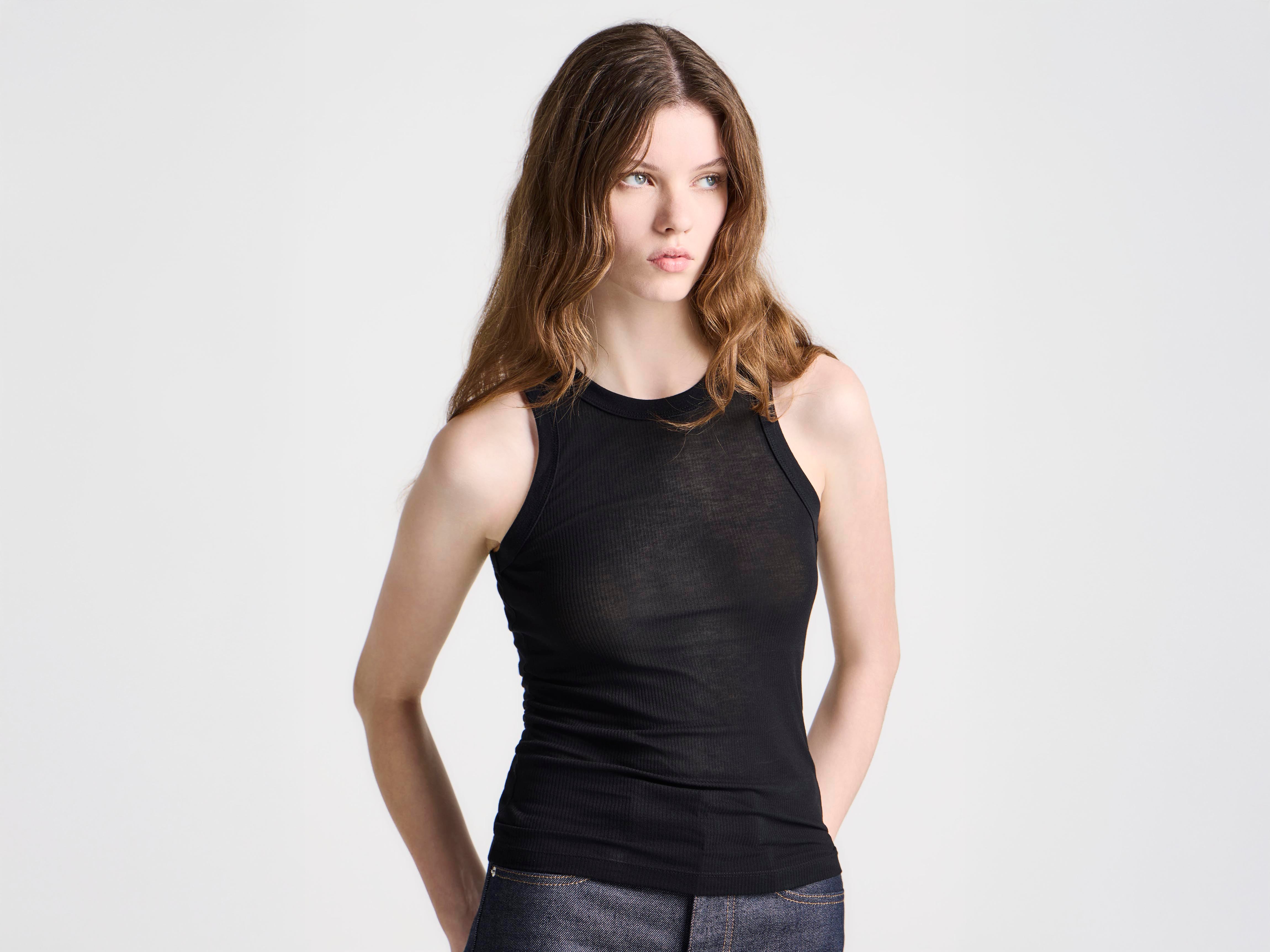 J.W.Anderson Sheer Vest Top Schwarz Damen