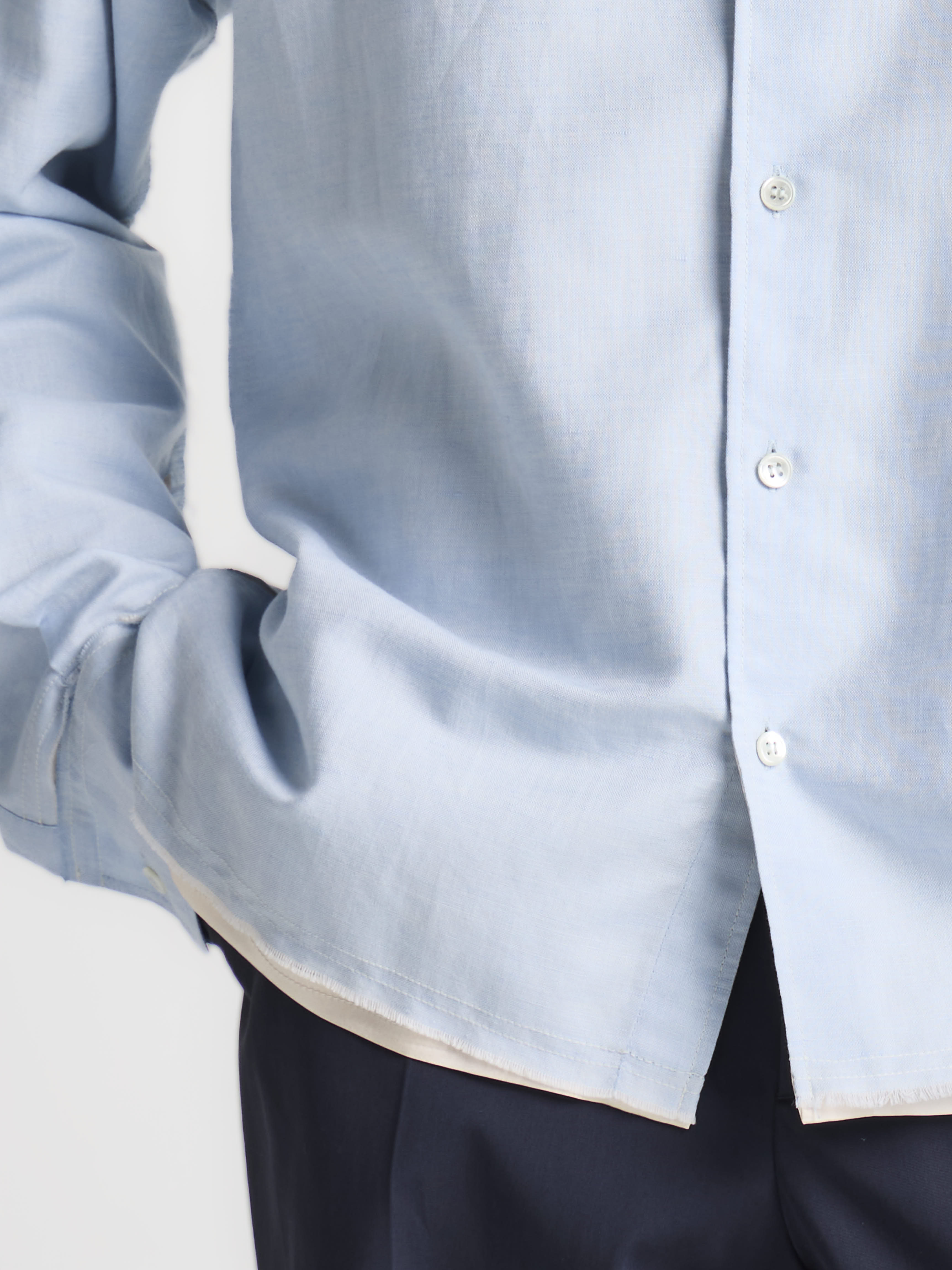 J.W.Anderson Raw Edge Shirt Hemd Hellblau Herren Leinen