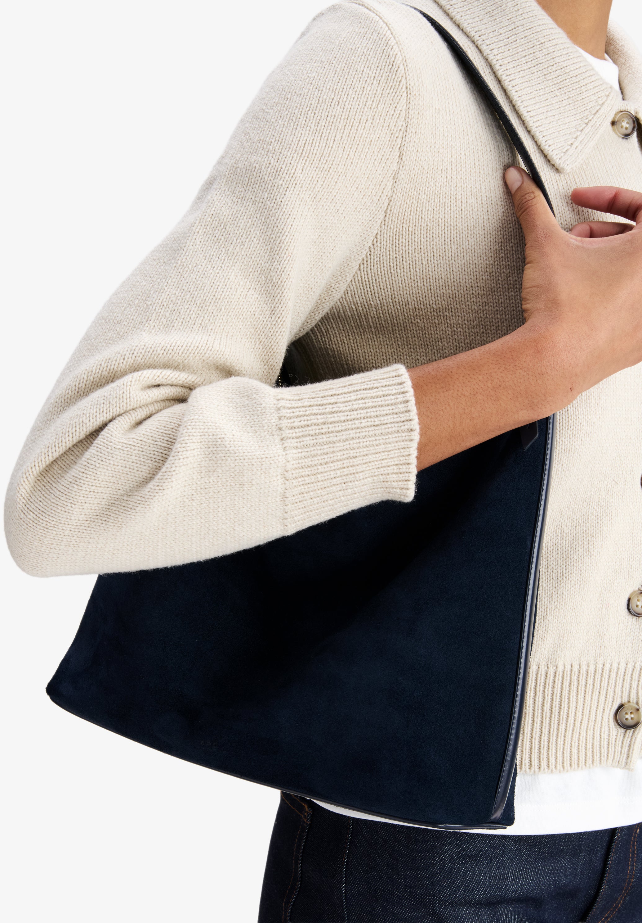 A.P.C. Vera Tasche Leder TU blau Wildleder