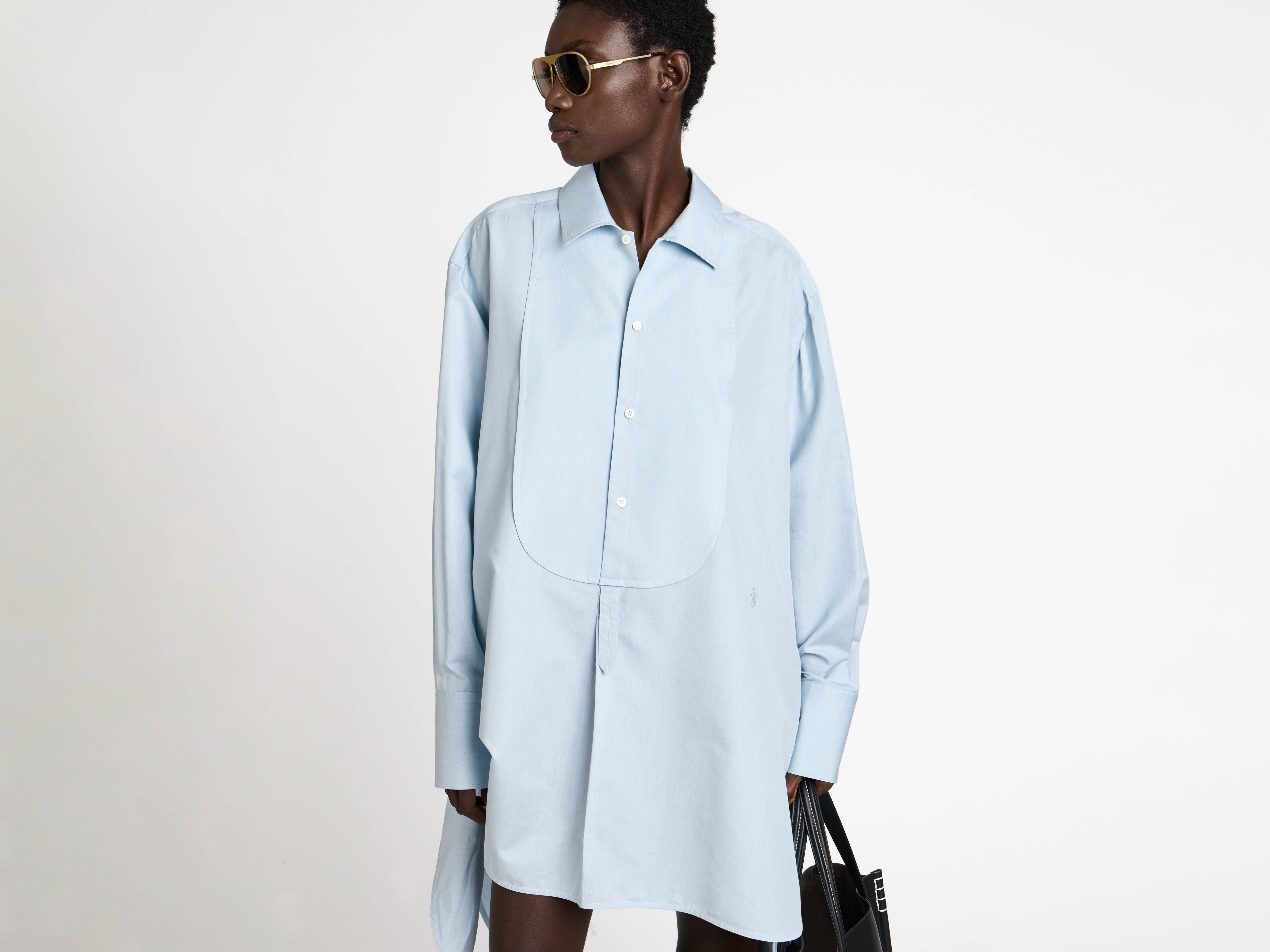 J.W.Anderson Dresses Knotted Silk Hemdkleid Hellblau