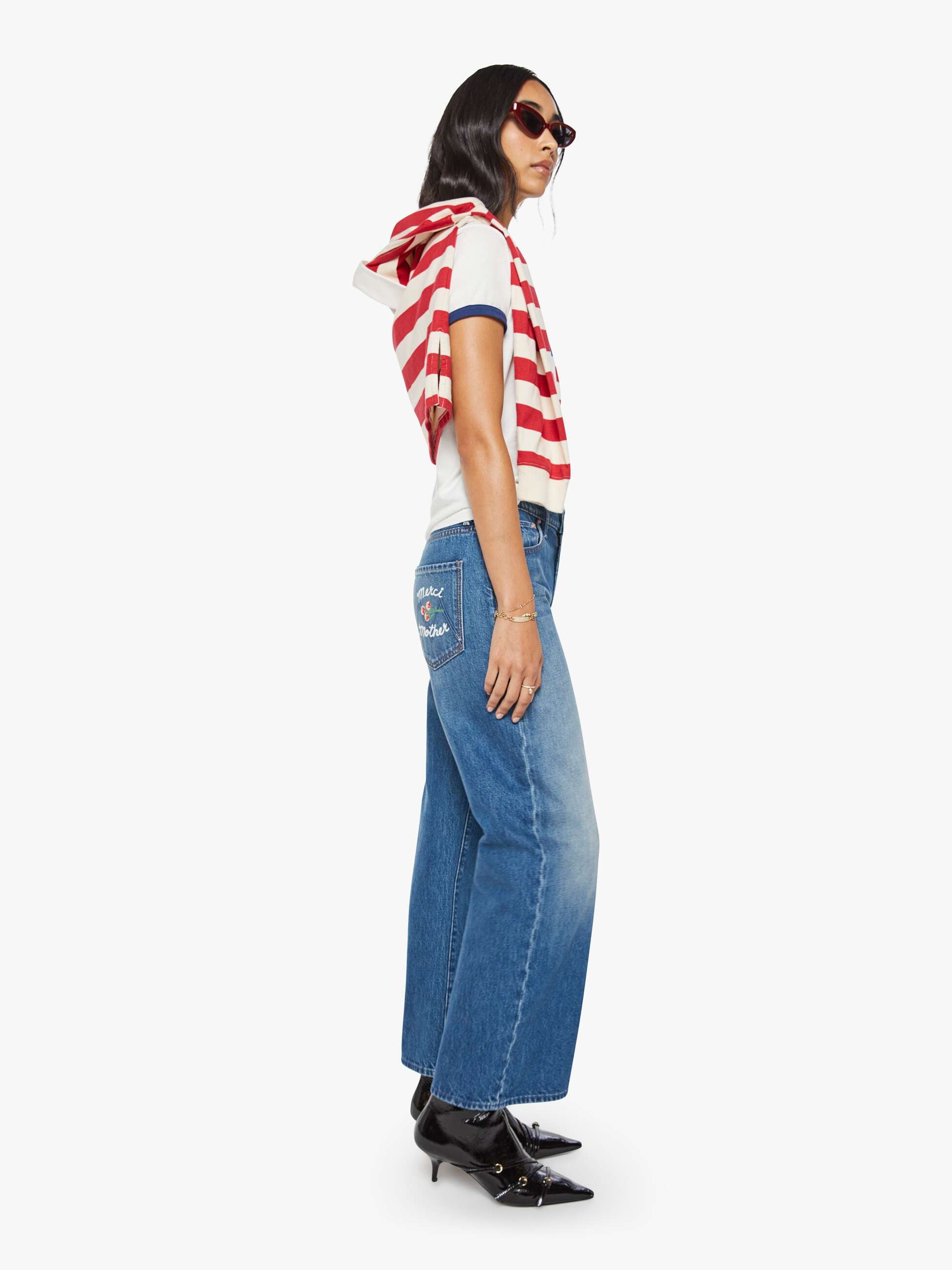 Mother Merci Dodger Ankle Jeans Green Thumb Relaxed