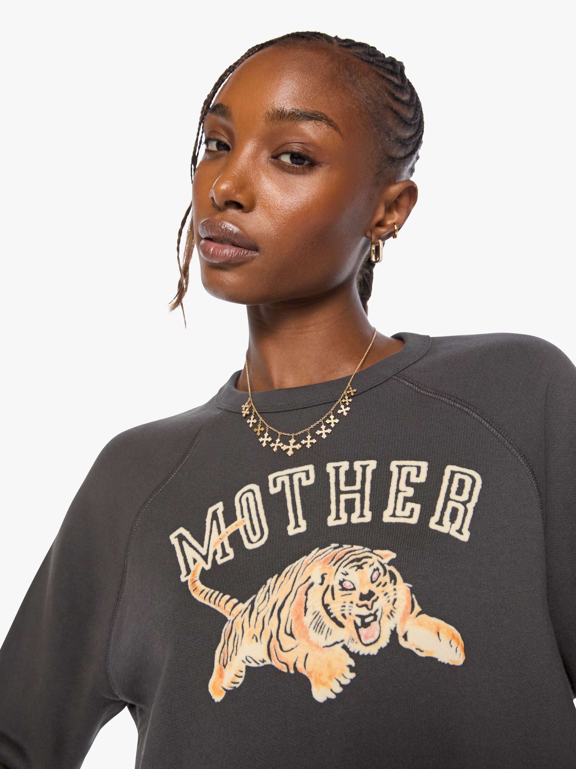 Mother Tees The Concert Sweatshirt MOTHER Tiger Schwarz
