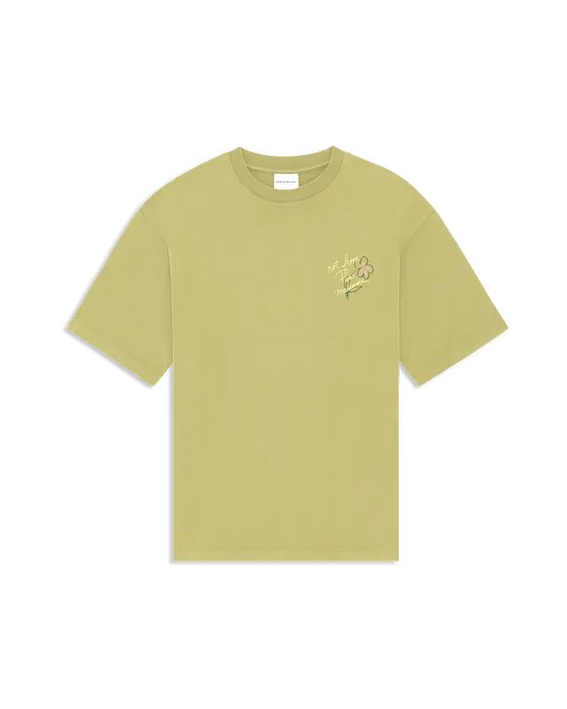 Drôle De Monsieur Esquisse Slogan T-Shirt Khaki Baumwolle