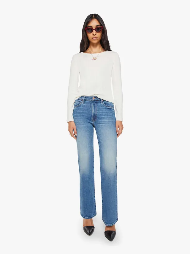 MOTHER The Kick It Jeans Bitchin Mittelblau Straight