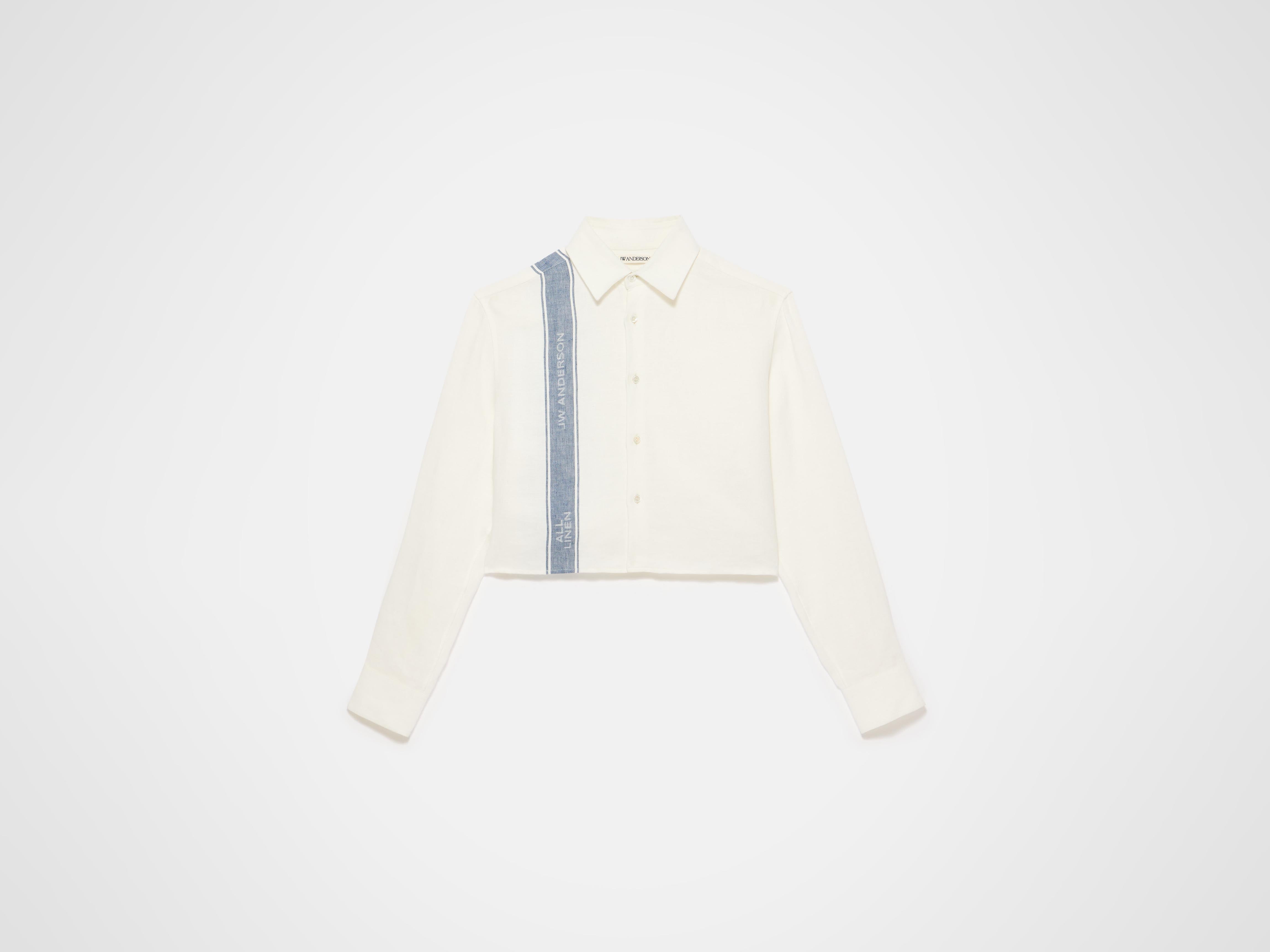 J.W.Anderson Shirts Cropped Shirt weiss-blau Leinen