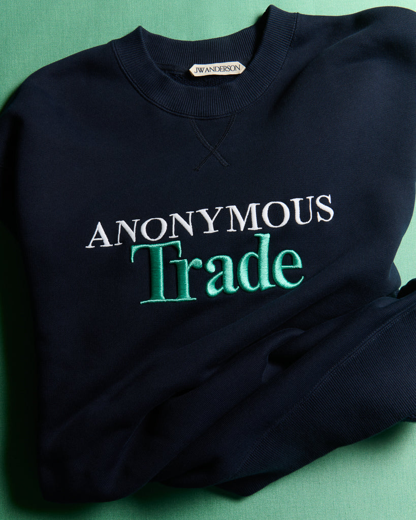 J.W.Anderson Anonymous Trade Sweatshirt Damen navy Stickerei
