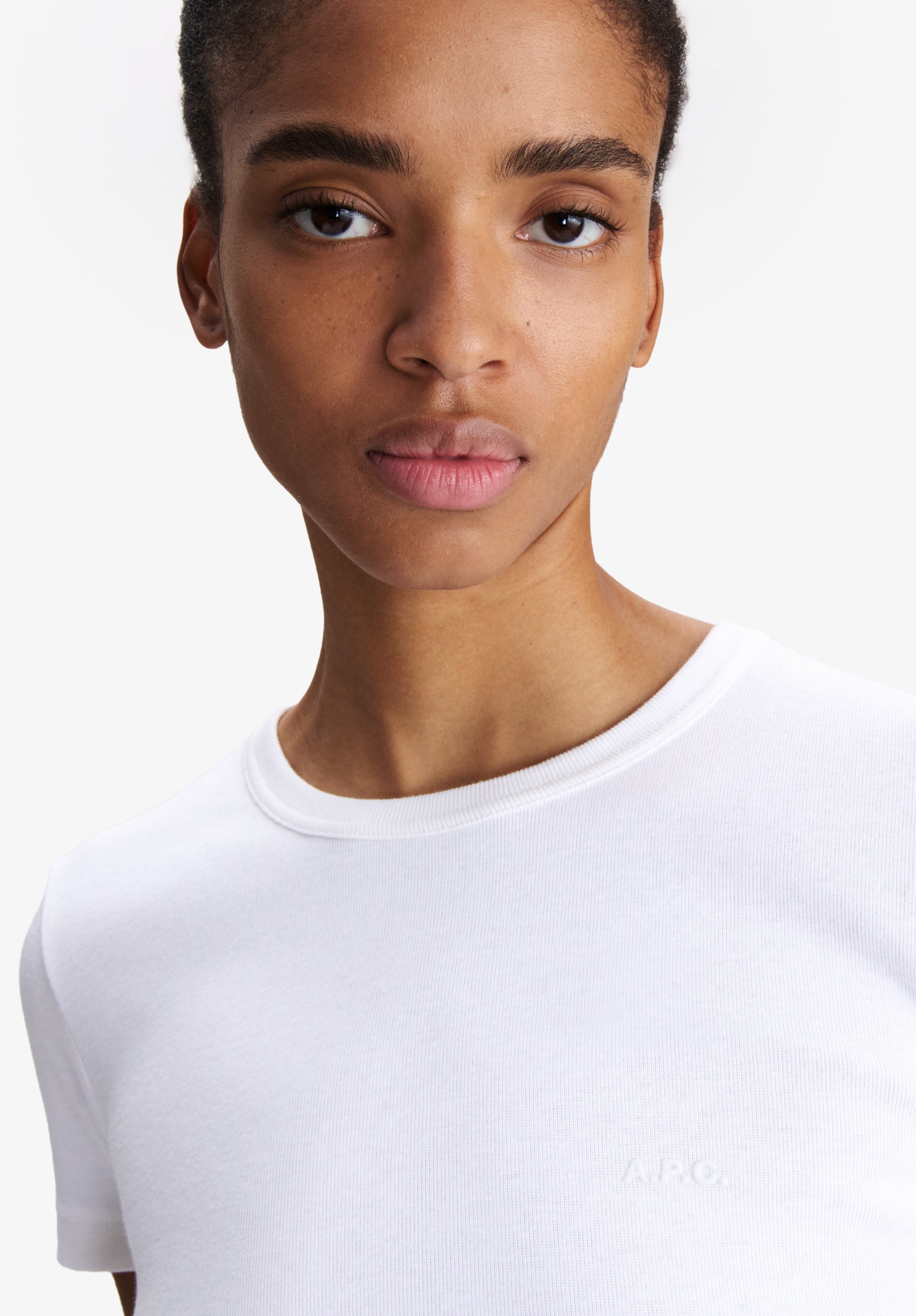 A.P.C. T-Shirt weiß Bio-Baumwolle körpernah