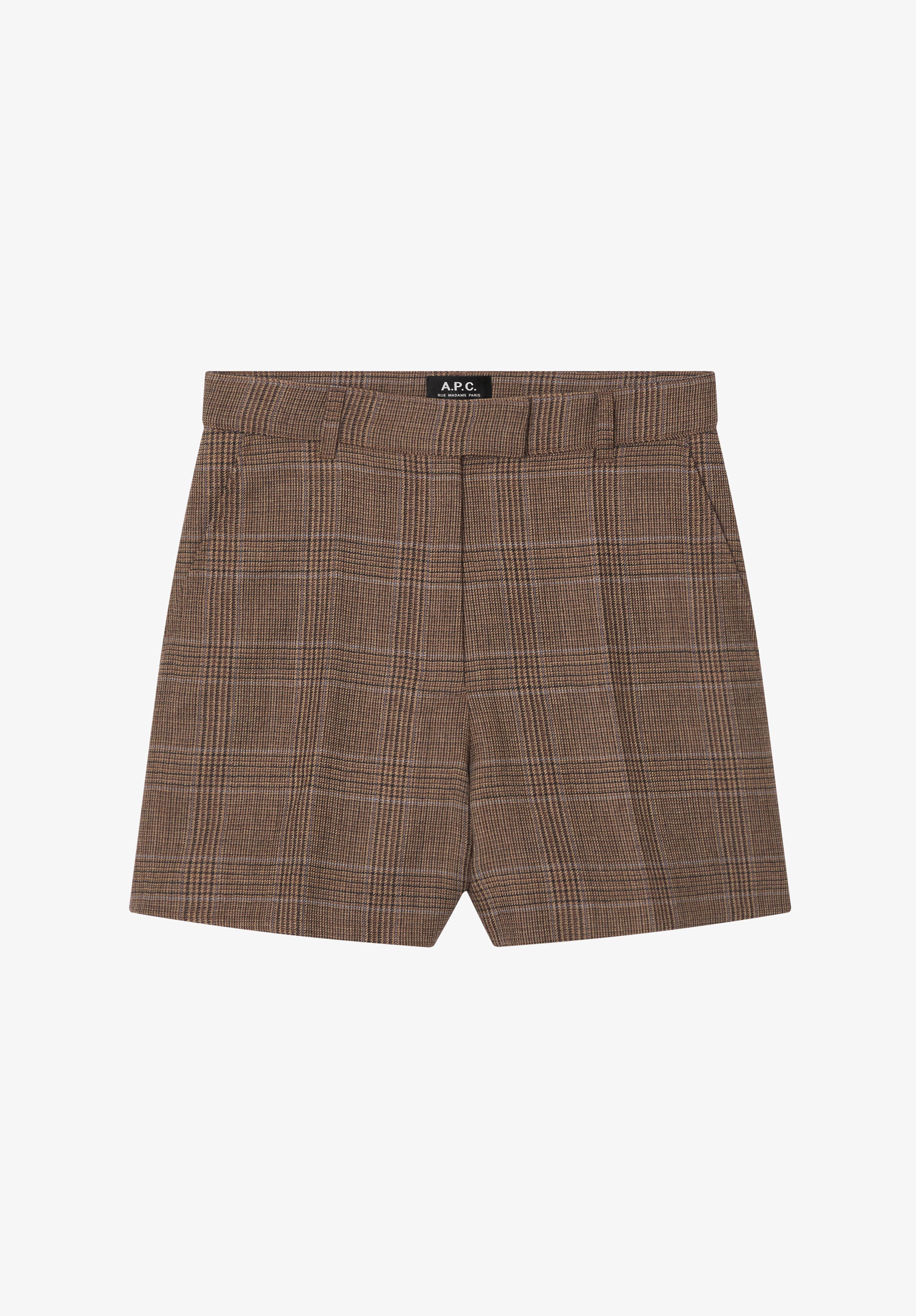 A.P.C. Braune karierte Wollshorts Shorts 34 Karo