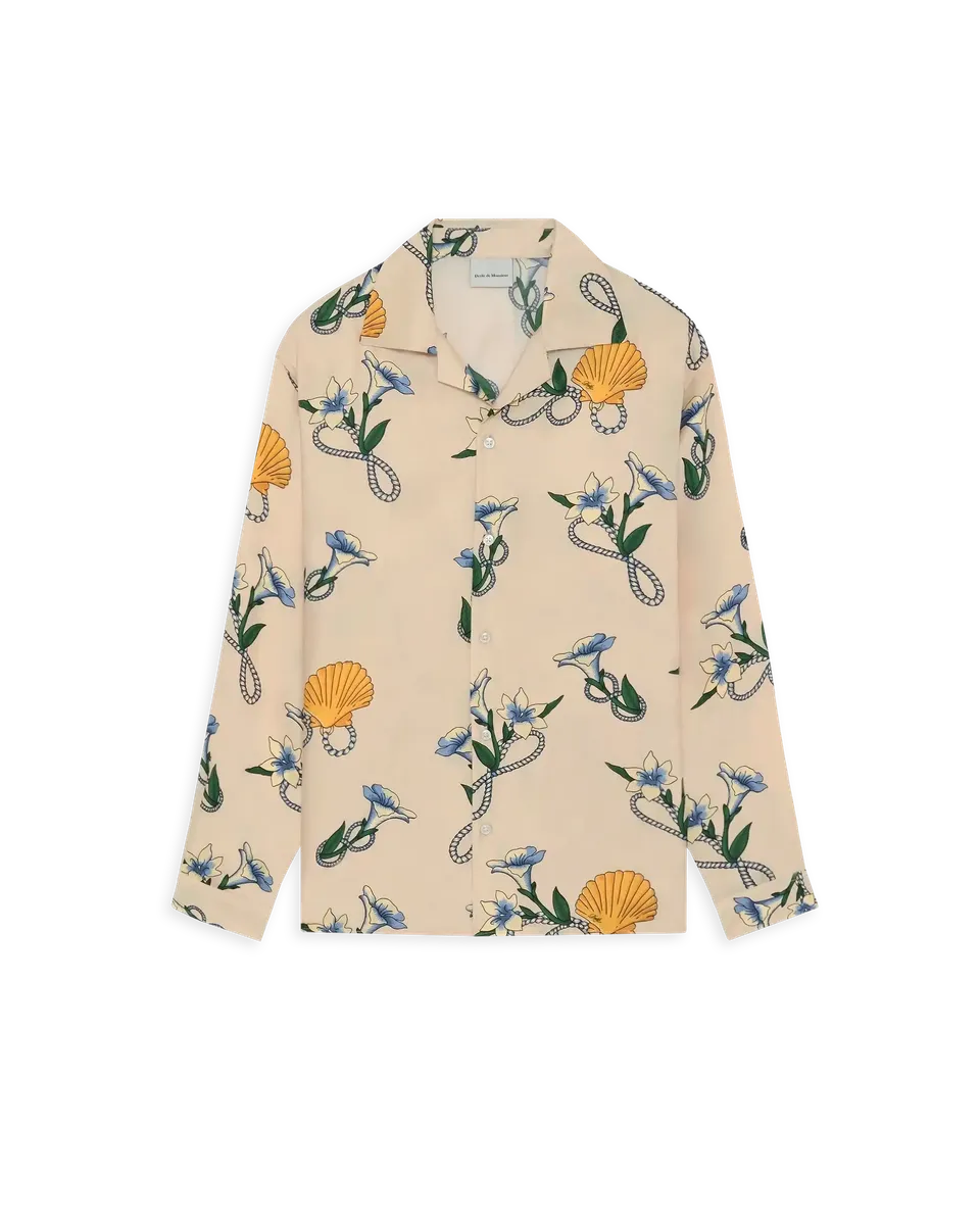 Drôle De Monsieur Chemise Soie Shell Seidenhemd off-white Seide