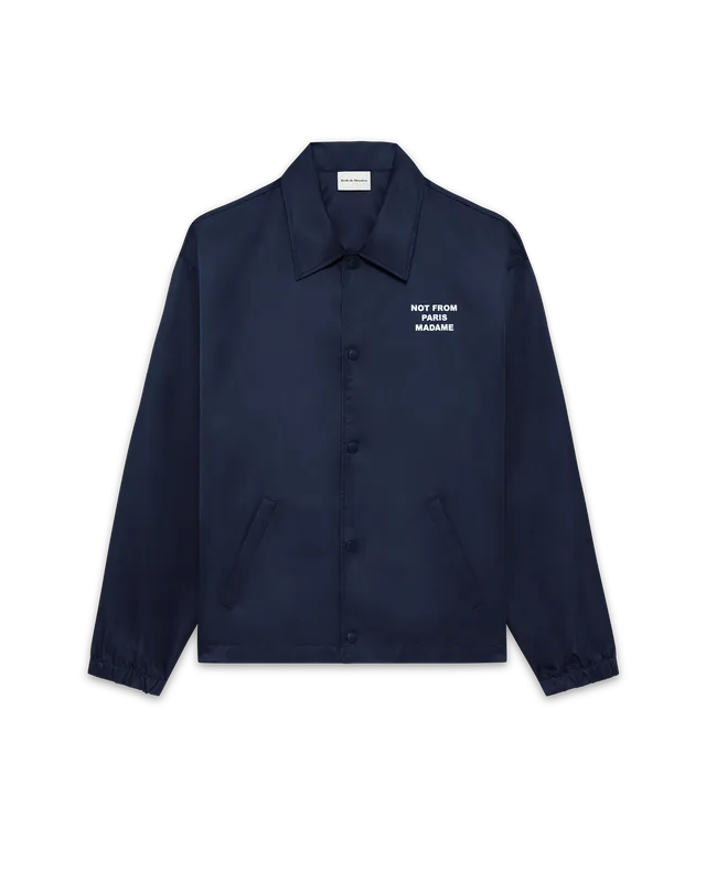 Drôle De Monsieur Slogan Jacke Nylonjacke Navy Wasserabweisend