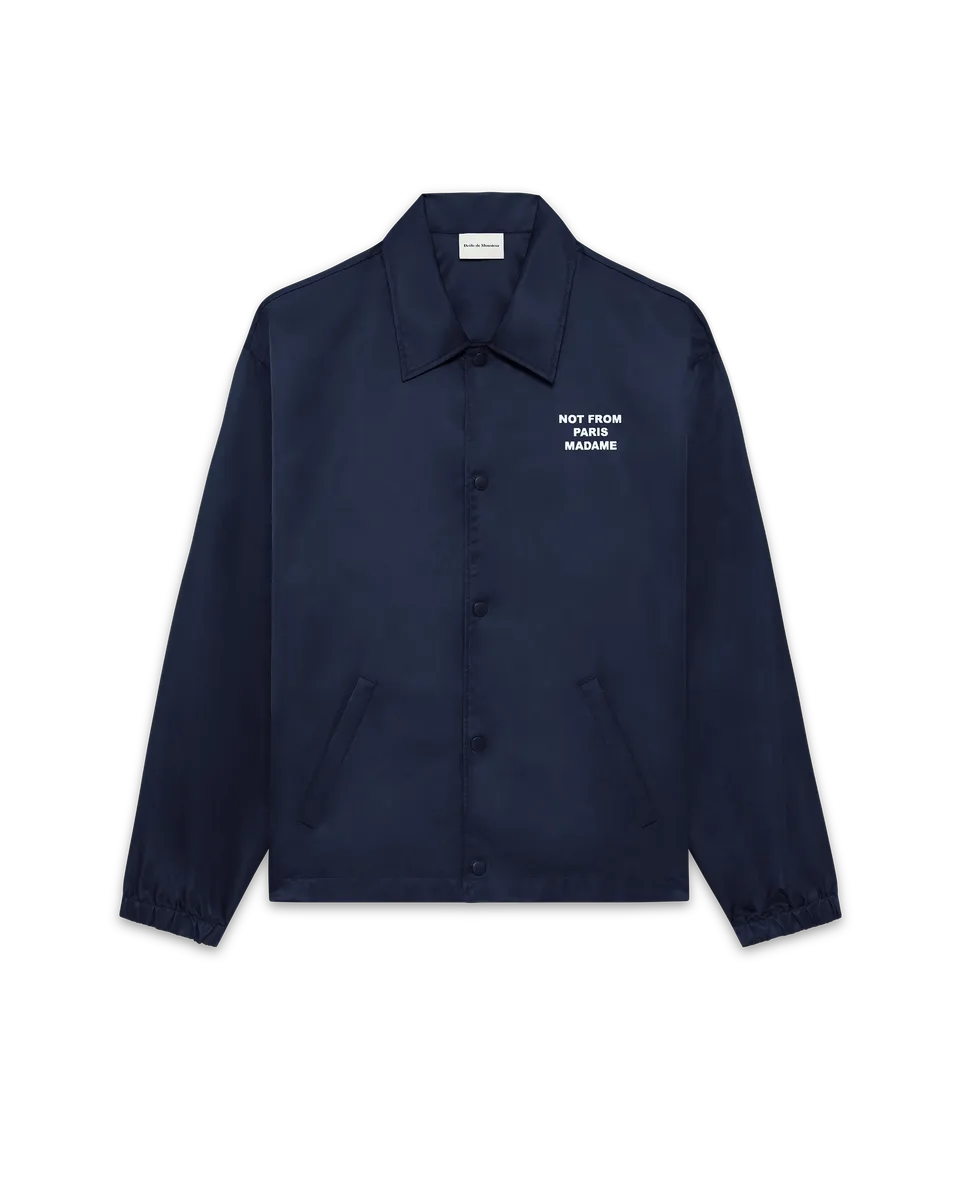 Drôle De Monsieur Slogan Jacke Nylonjacke Navy Wasserabweisend