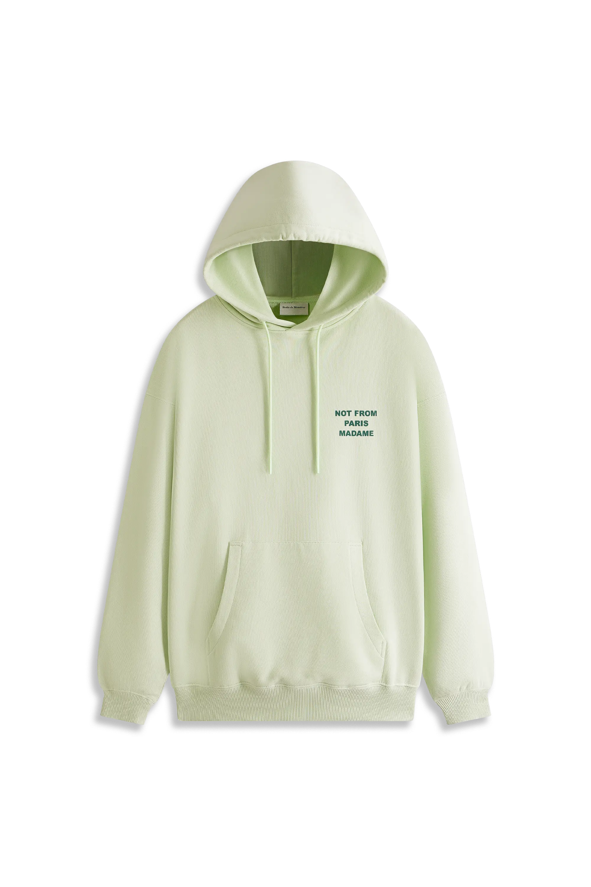 Drôle De Monsieur Le Hoodie Slogan Kapuzenpullover Hellgrün