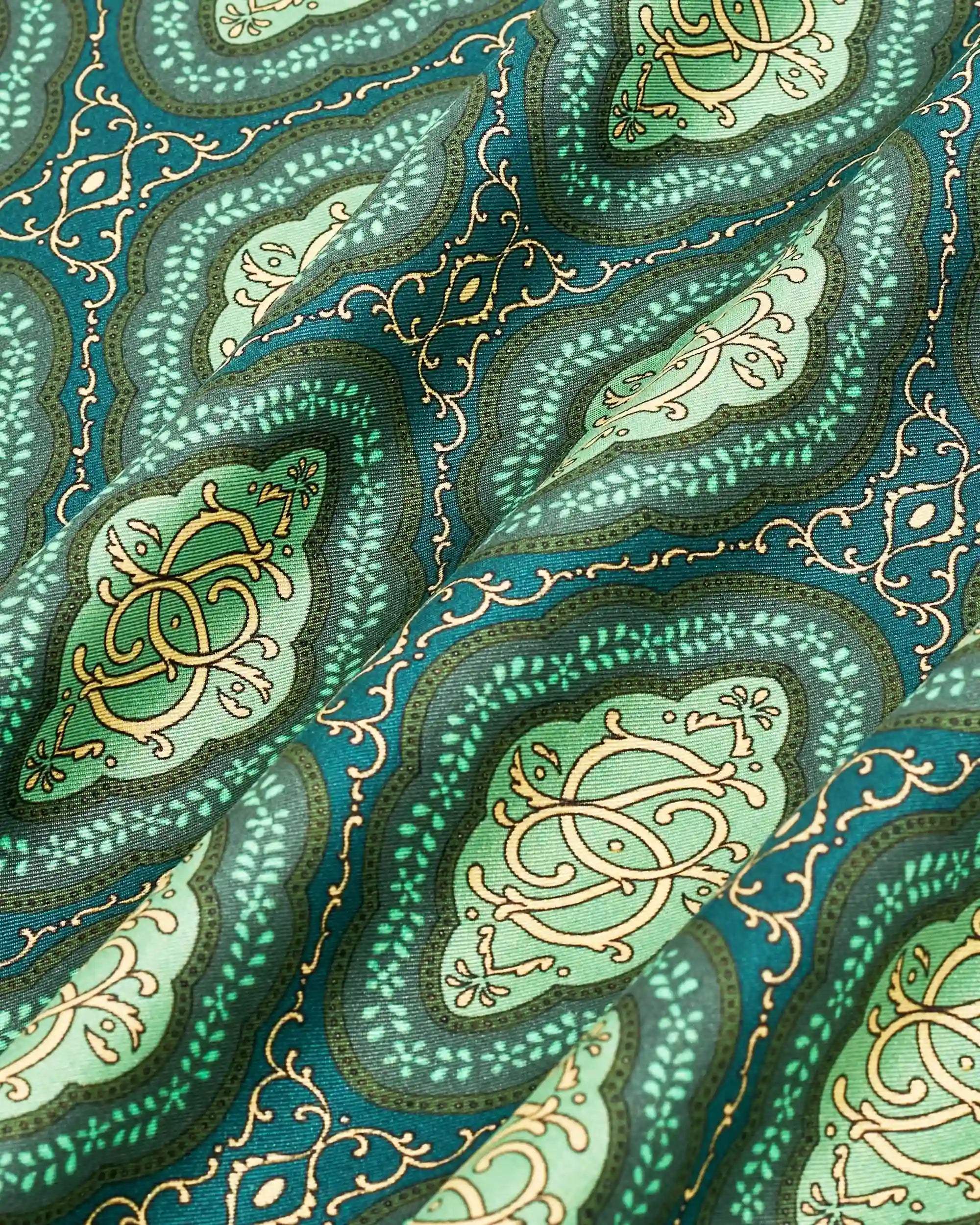 Drôle De Monsieur Le Foulard Soie Seidentuch grün 60x60
