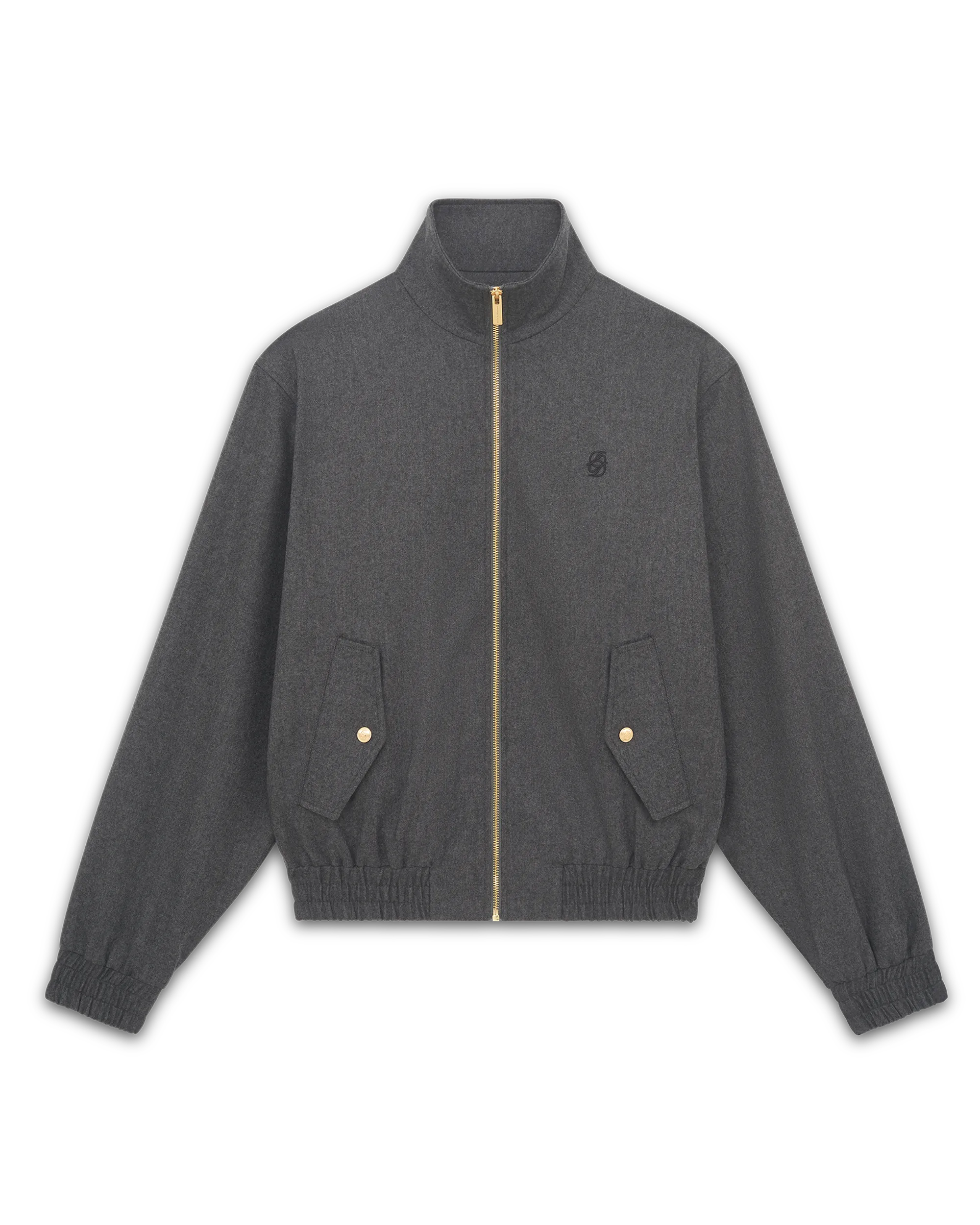Drôle De Monsieur Track Jacket Flanelle Jacke Grau Wolle