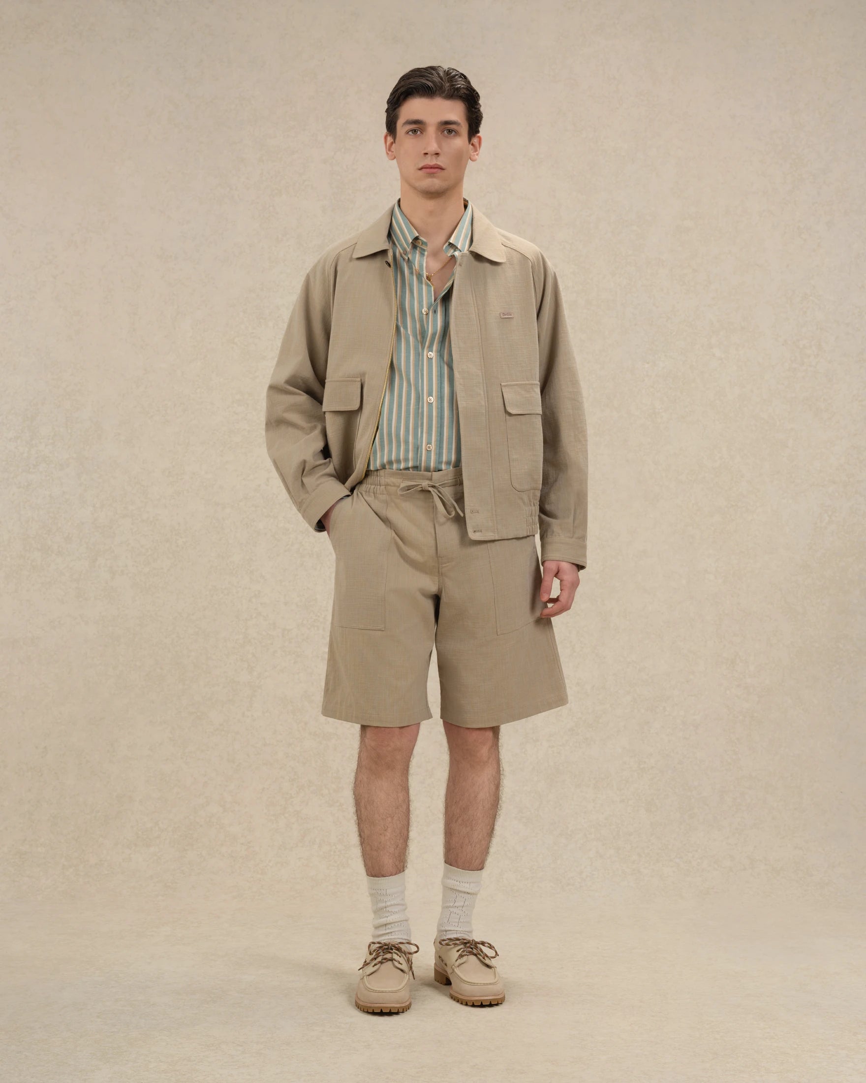 Drôle De Monsieur Chemise Rayée Drôle Hemd Wasserggrün Baumwolle