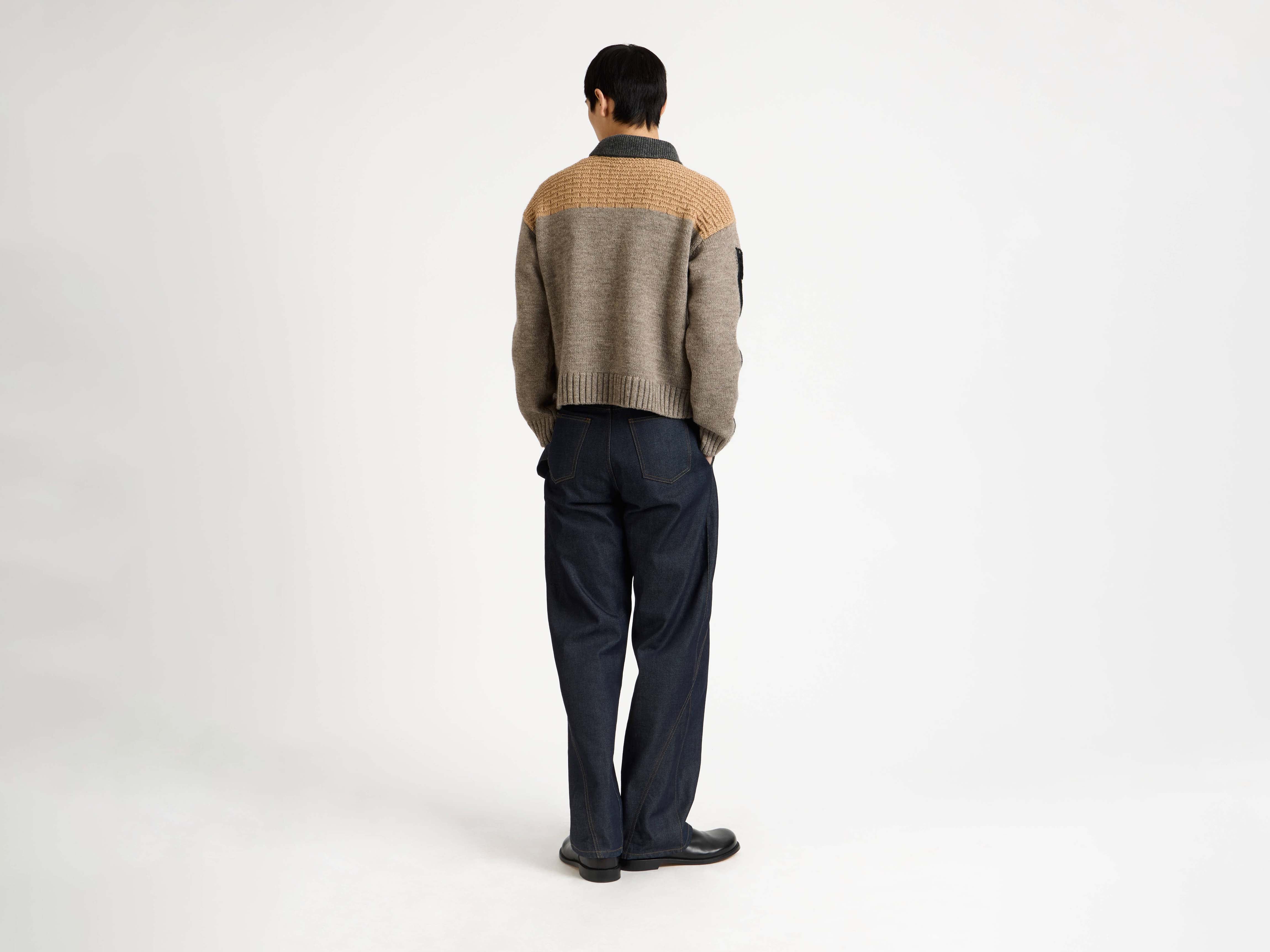 J.W.Anderson House Polo Jumper Strickpullover Beige Melange