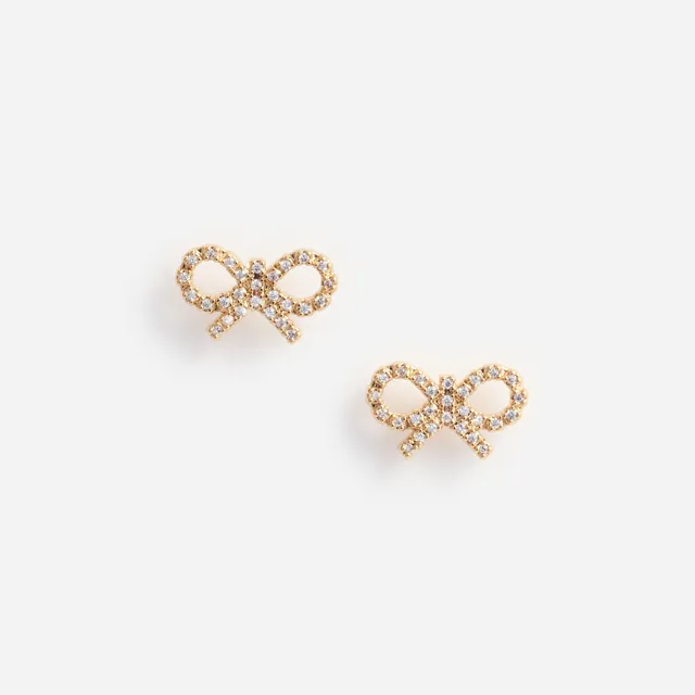 Self Portrait Jewellery Micro Gold Bow Ohrringe Gold Schleife