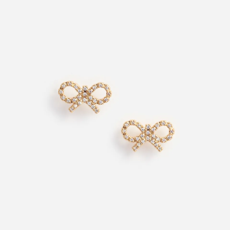 Self Portrait Jewellery Micro Gold Bow Ohrringe Gold Schleife
