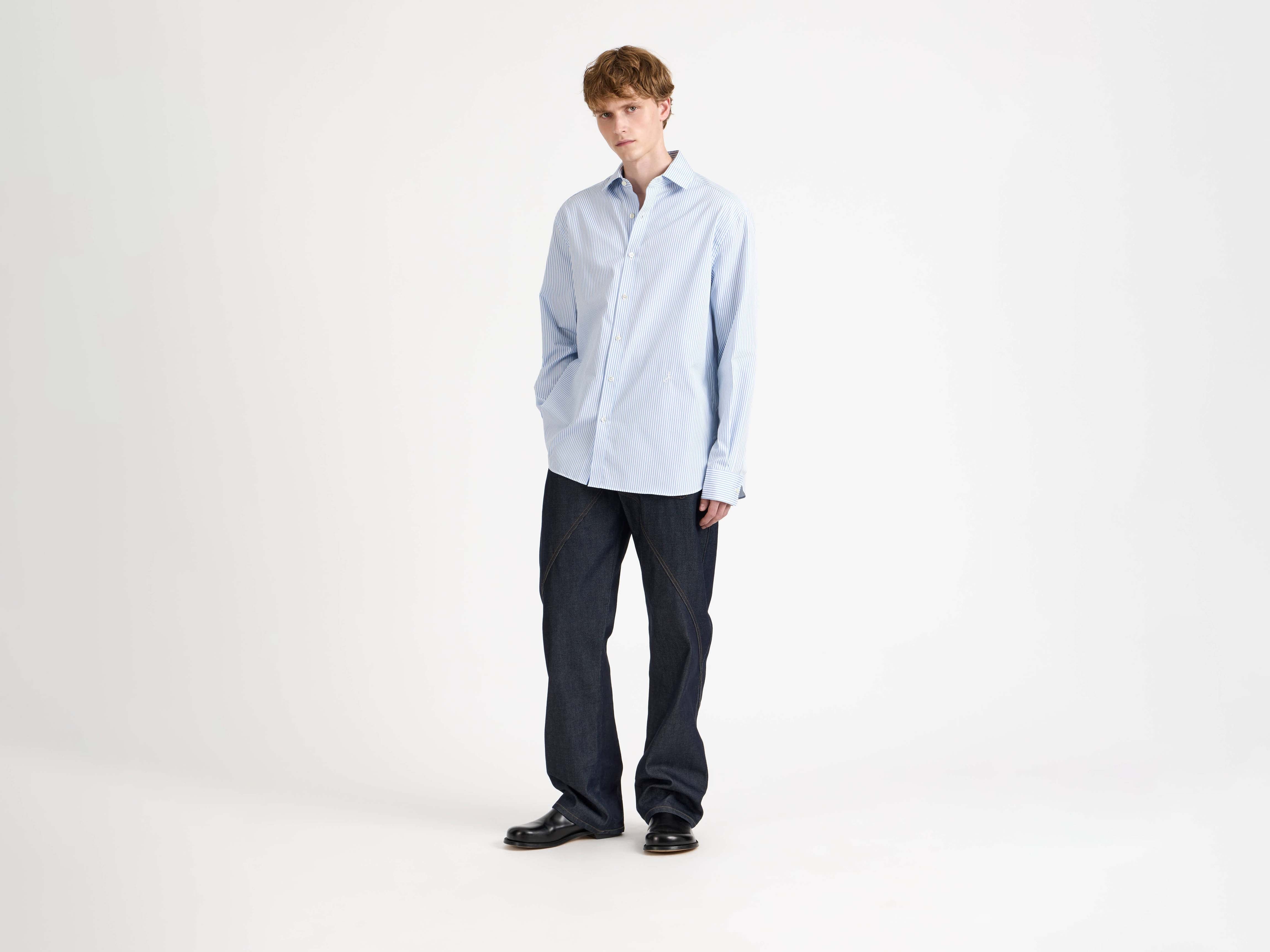 J.W.Anderson Dress Shirt Hemd Blau Weiß Poplin