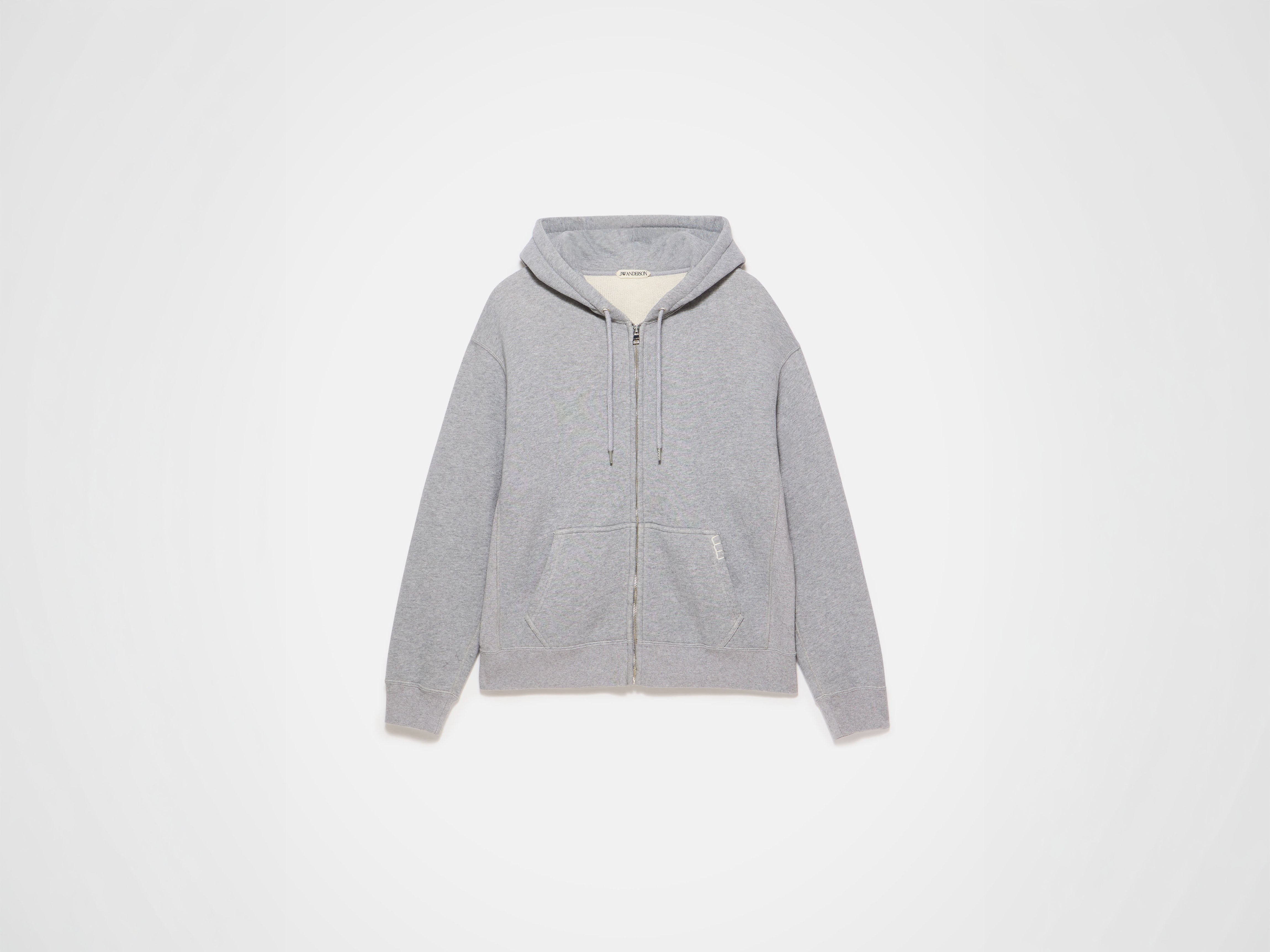 J.W.Anderson Hoodies Front Zip Hoodie graumeliert