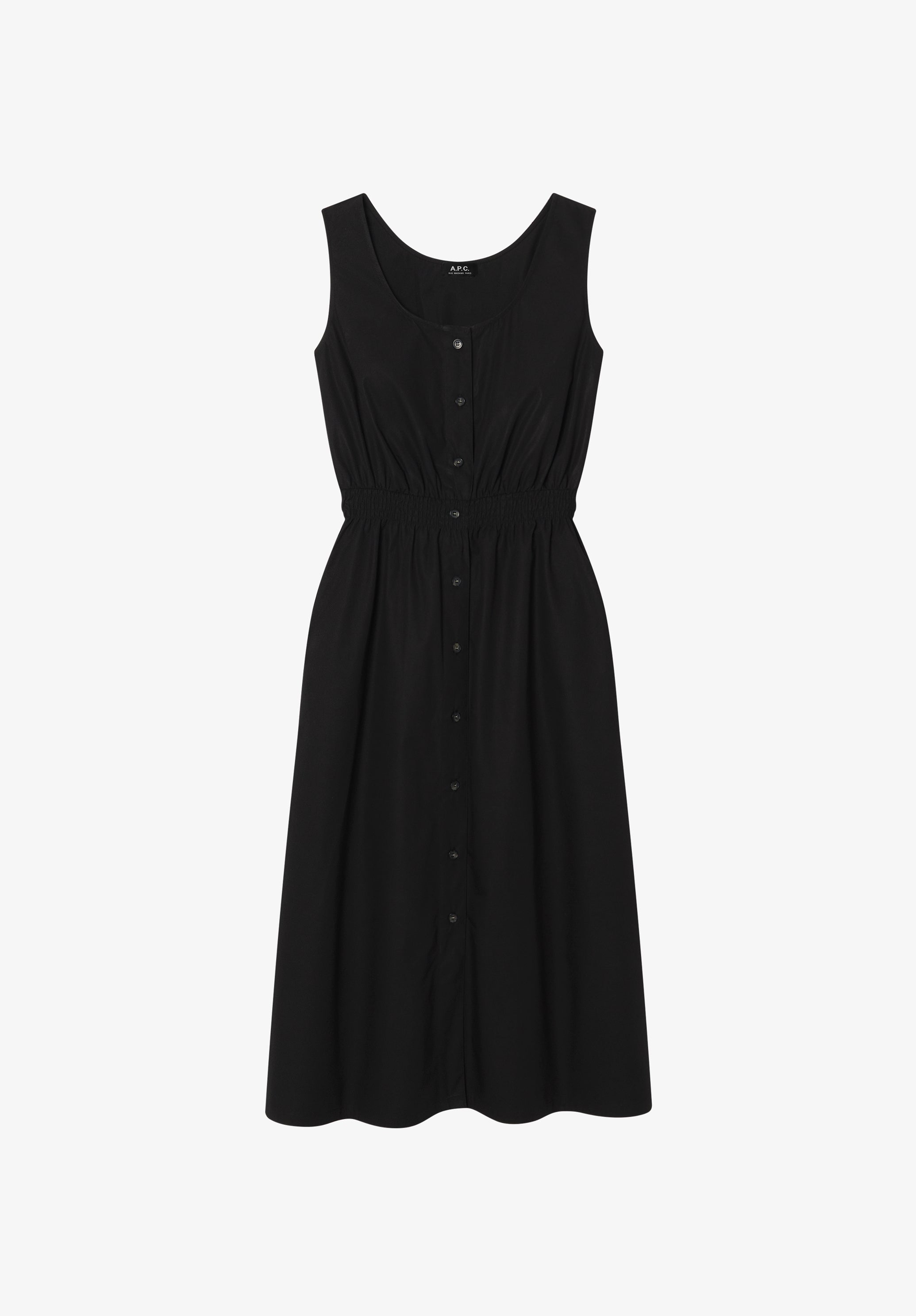 A.P.C. Ärmelloses Schwarzes Kleid Baumwolle Gr. 34-42