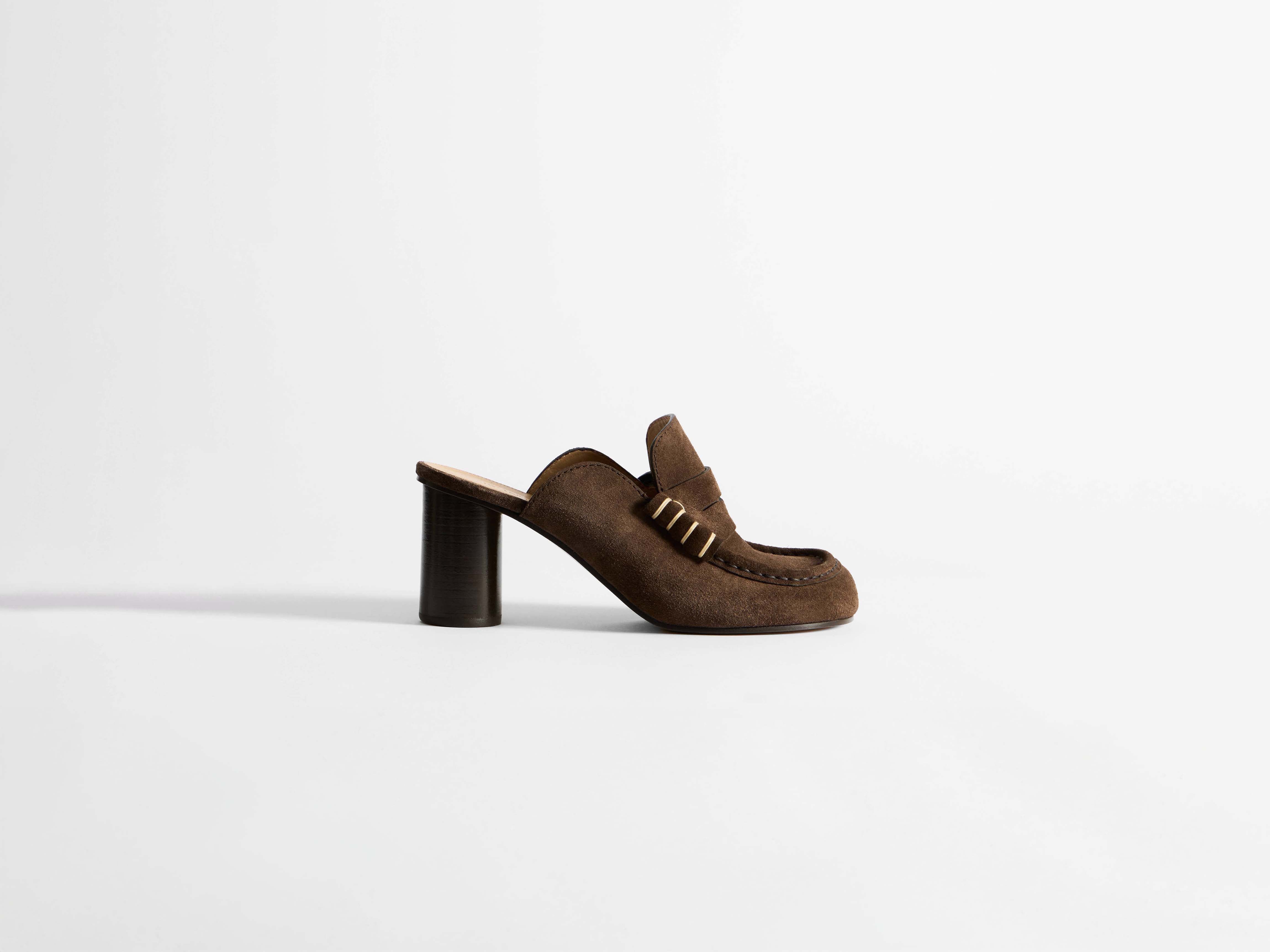 J.W.Anderson Heeled Loafer Mule Damenschuhe Braun Wildleder