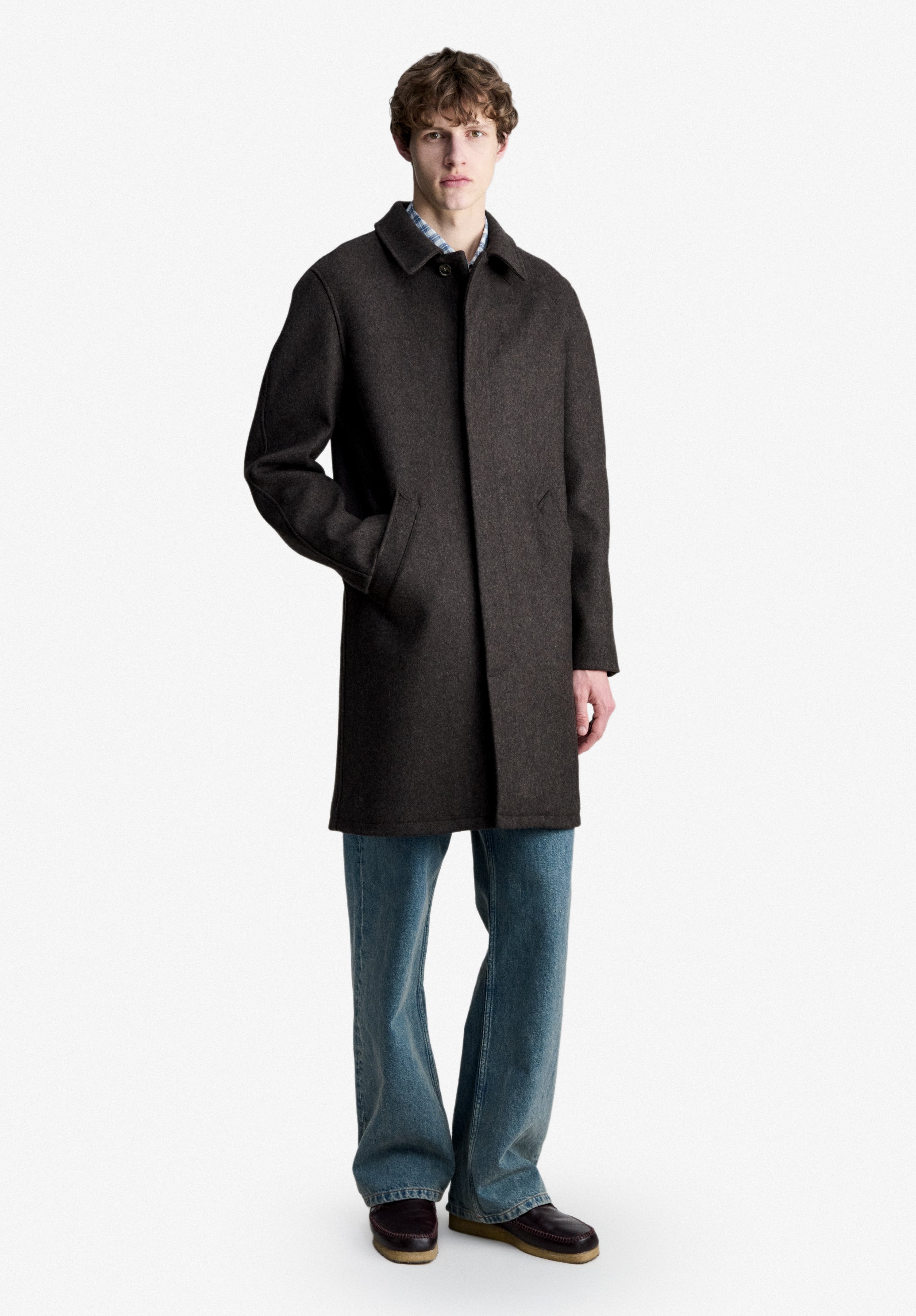 A.P.C. Mac Wollmantel braun meliert L