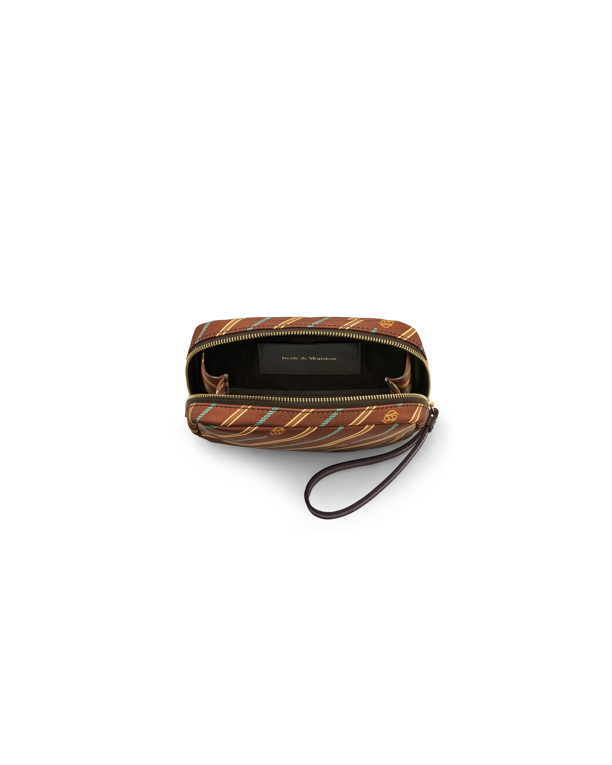 Drôle De Monsieur Monogram Pouch Clutch Braun Nylon