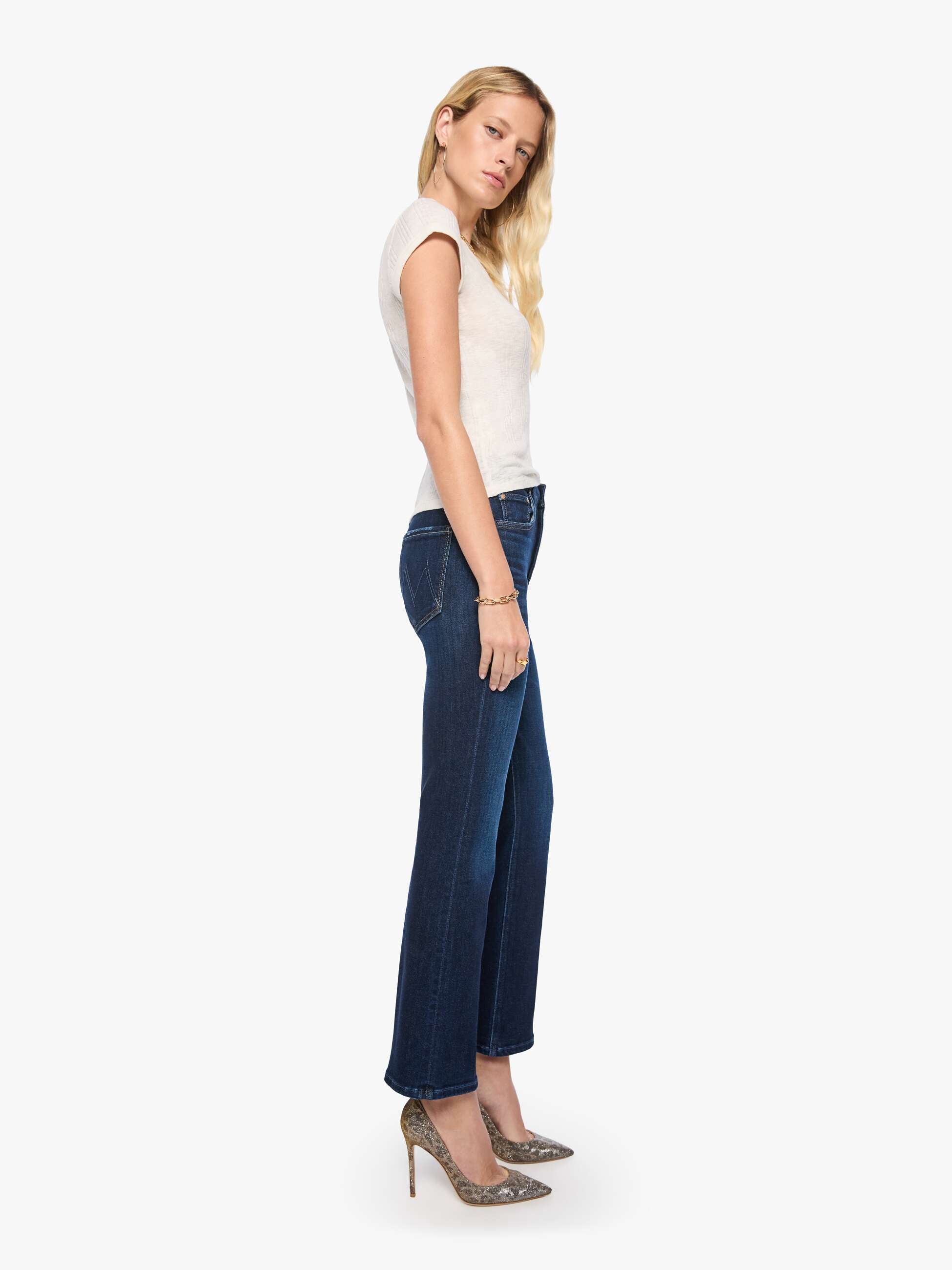 Mother The Tripper Flood Jeans Hard Stop Honey Stretch