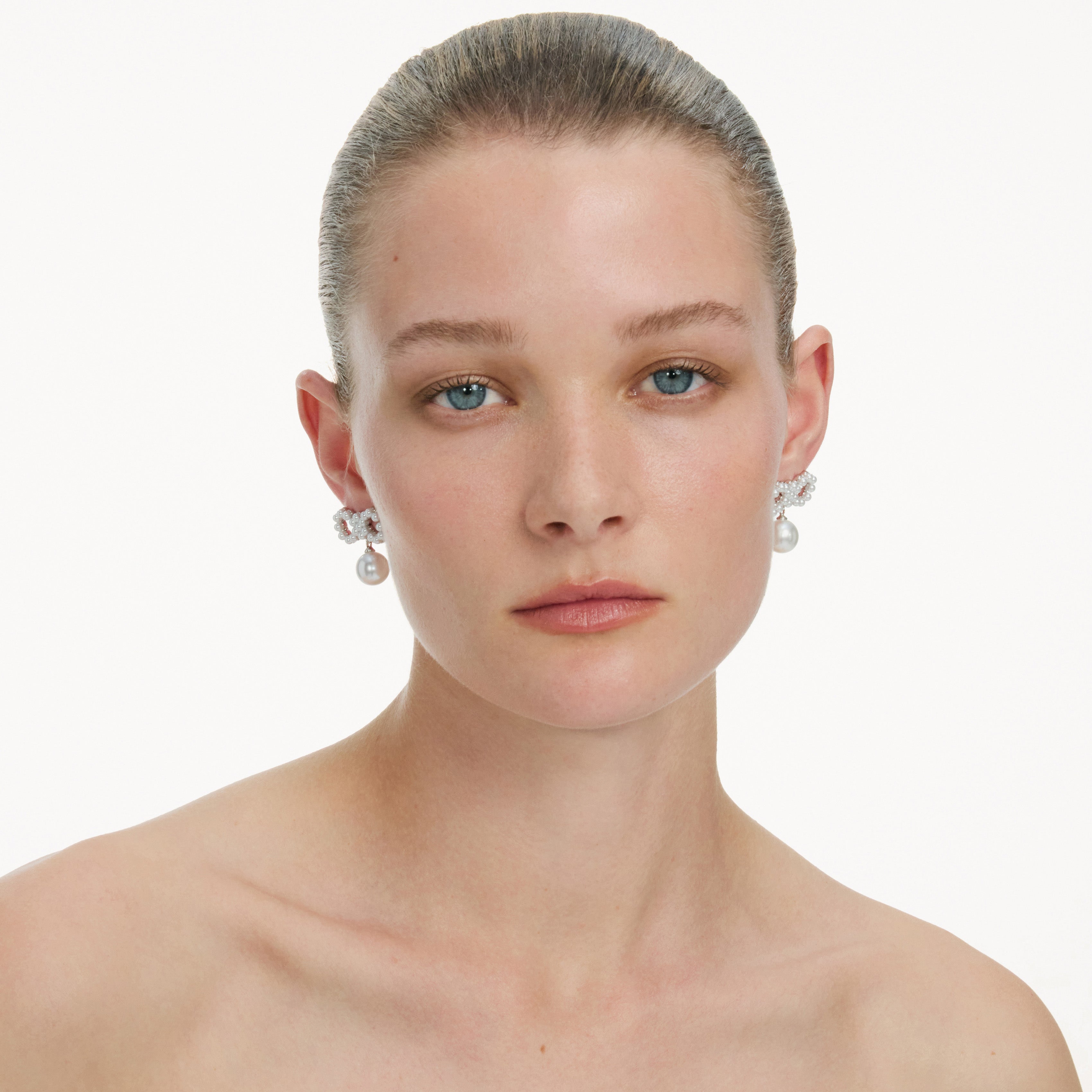 Self Portrait Jewellery Pearl Bow Ohrringe Creme One Size