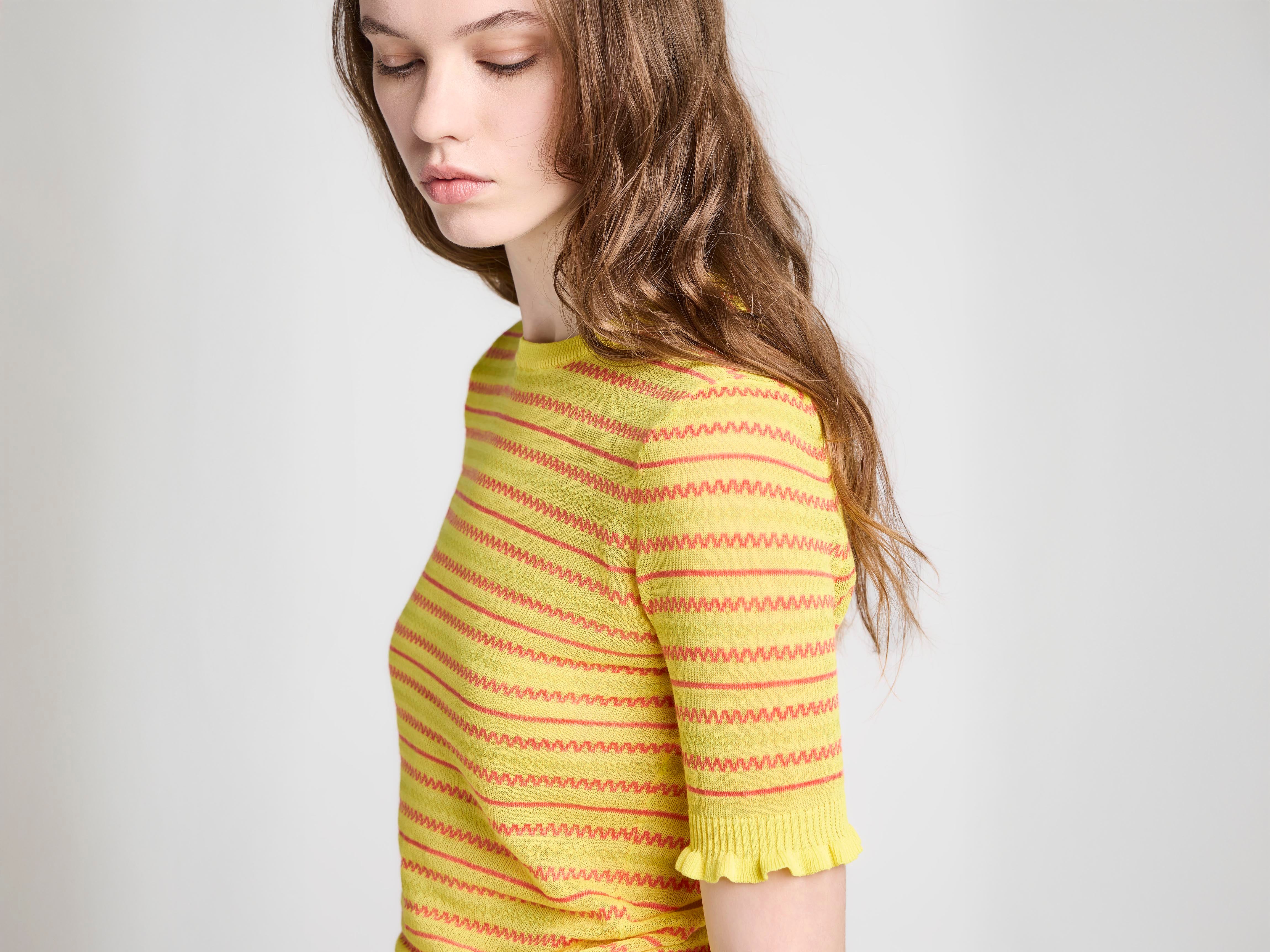 J.W.Anderson Sheer Fairisle Top Stricktop Soft Lemon