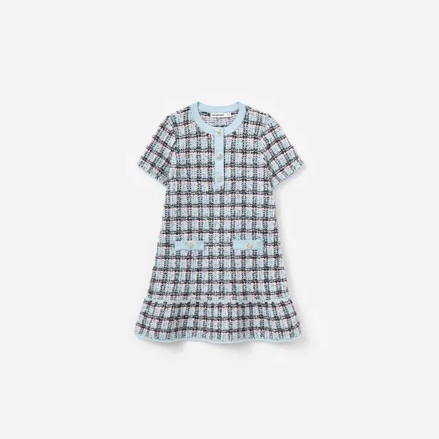 Self Portrait Textured Stripe Knit Kinderkleid Multi